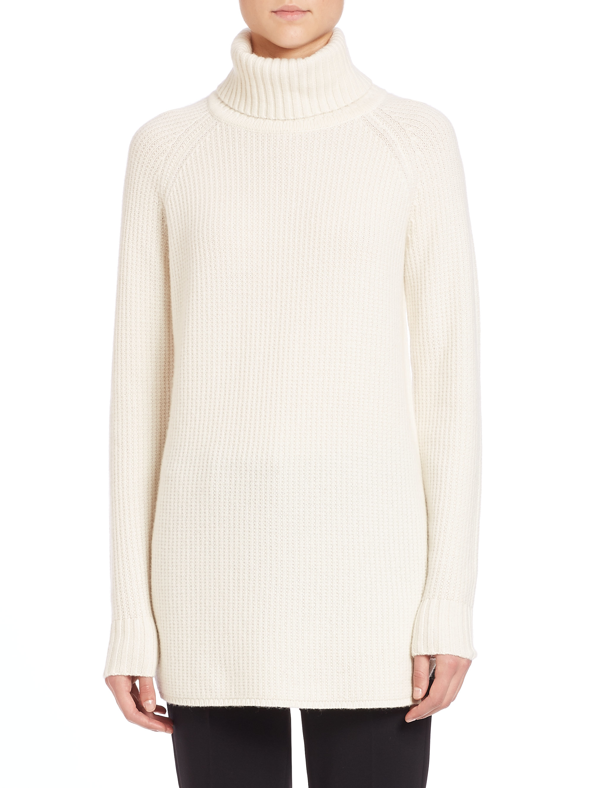 Lyst - Theory Eurala Cashmere Turtleneck Sweater in White