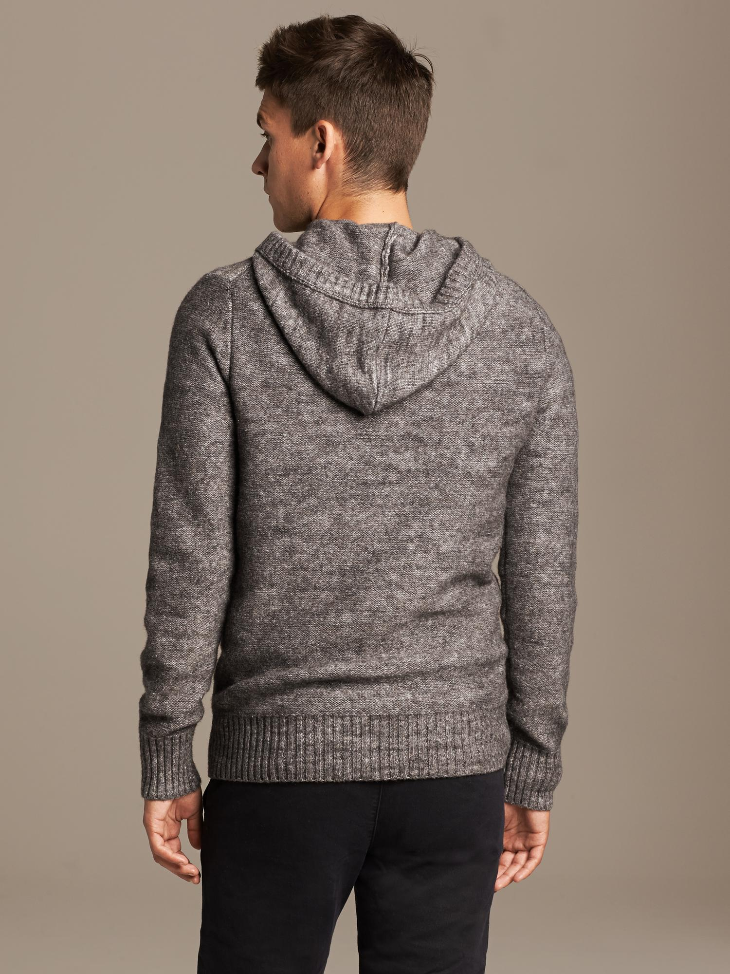 Banana republic Heritage Hooded Pullover Sweater in Gray for Men ...