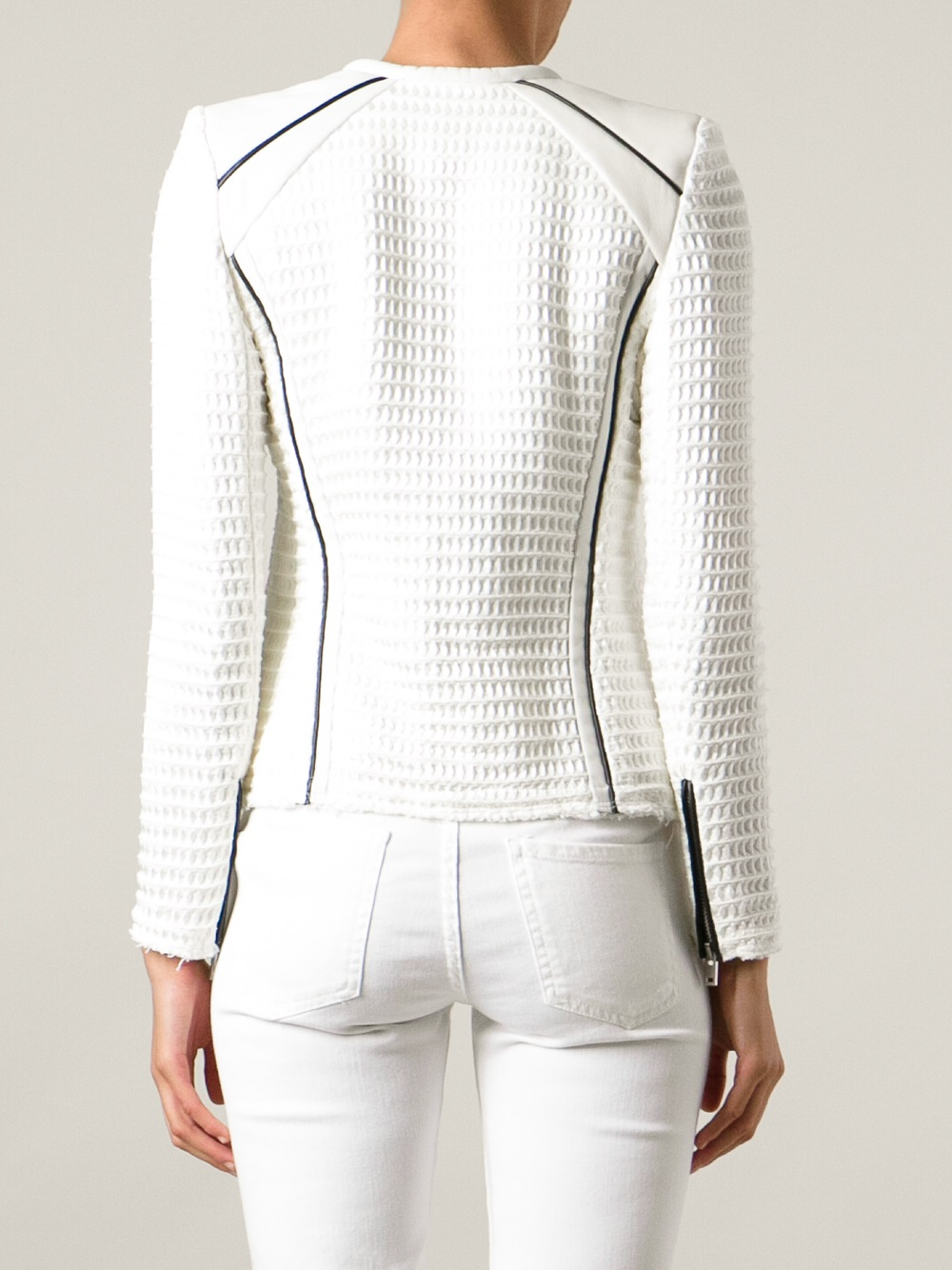 Lyst IRO Waffle Knit Jacket in White