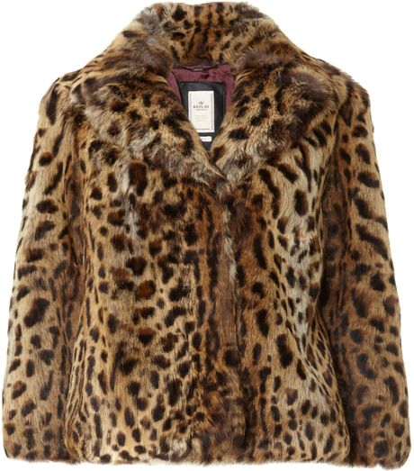 Replay Lapin Fur Jacket in Animal (Multi-Coloured) | Lyst