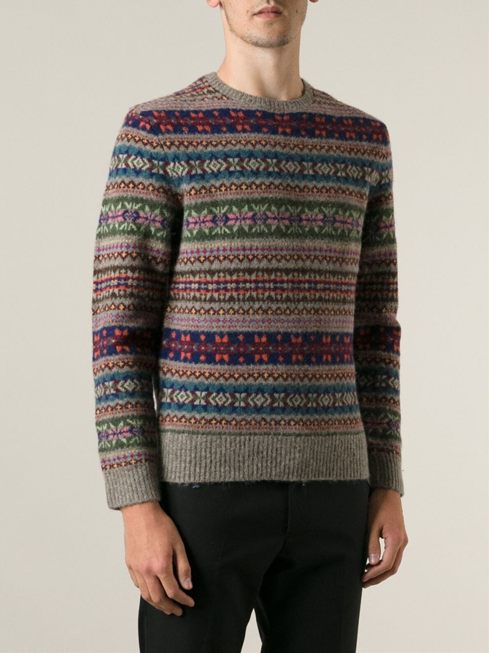 Polo ralph lauren Geometric Pattern Sweater in Blue for Men | Lyst