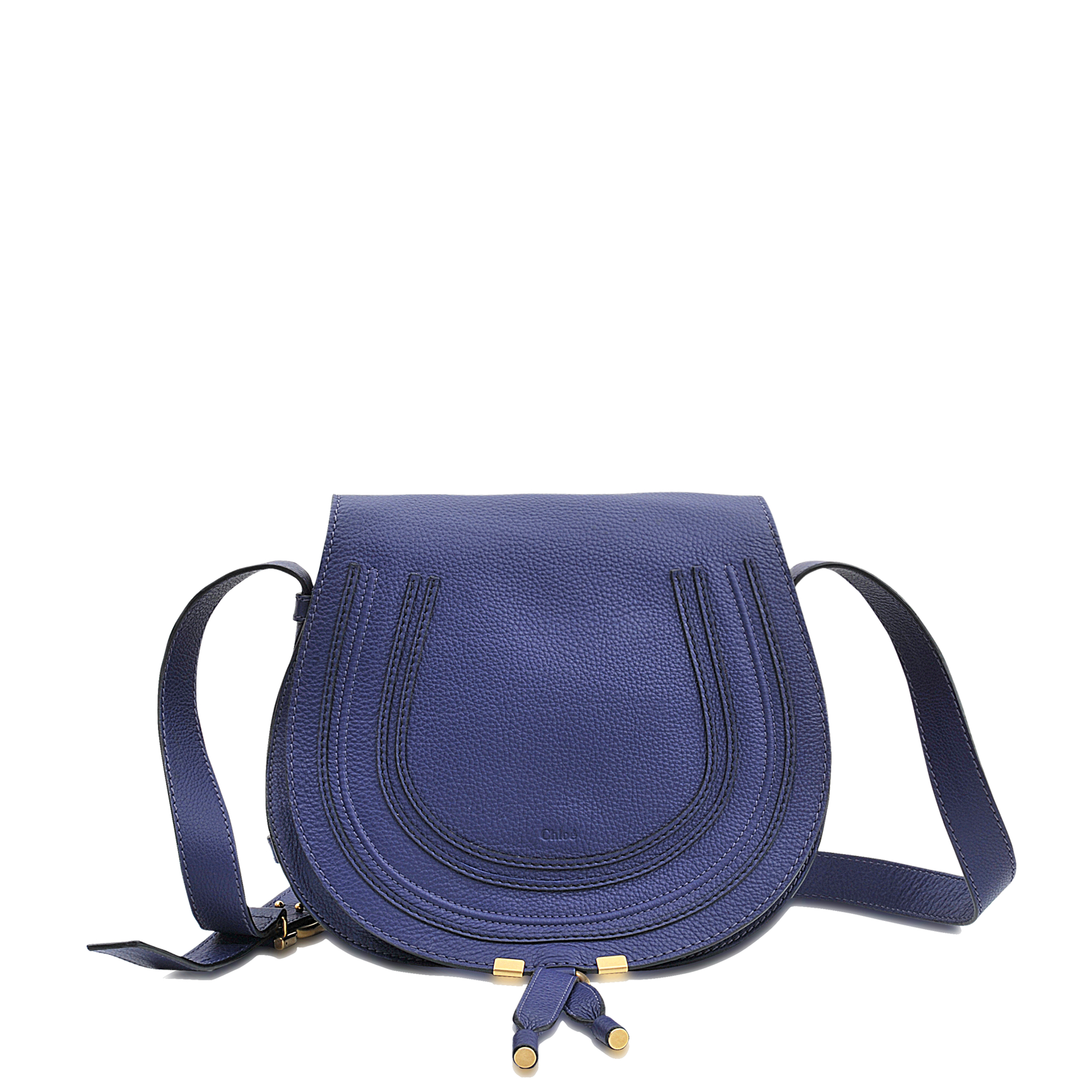 Chloé Marcie Leather Saddle Bag in Blue | Lyst