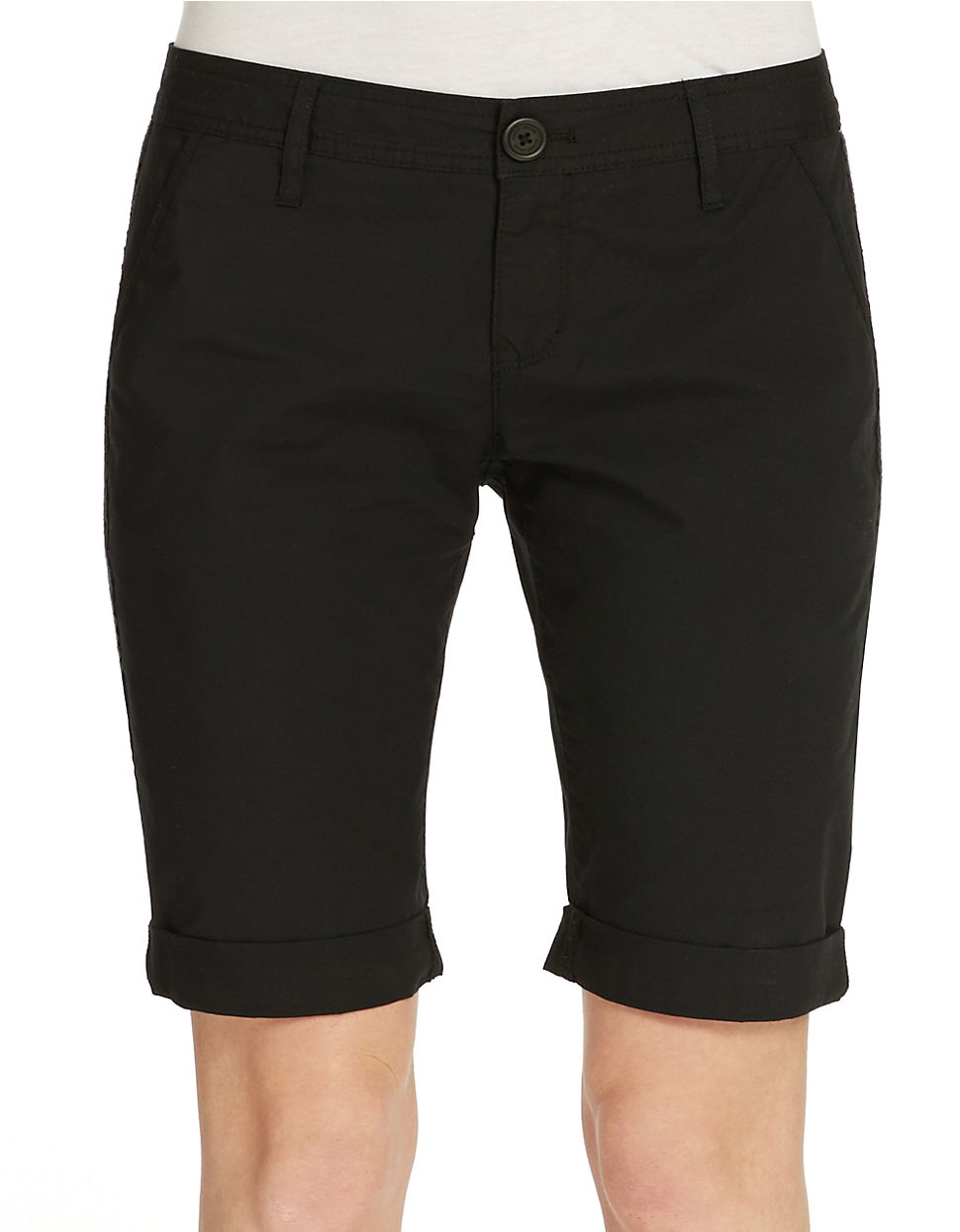 Dkny Stretch Bermuda Shorts in Black | Lyst