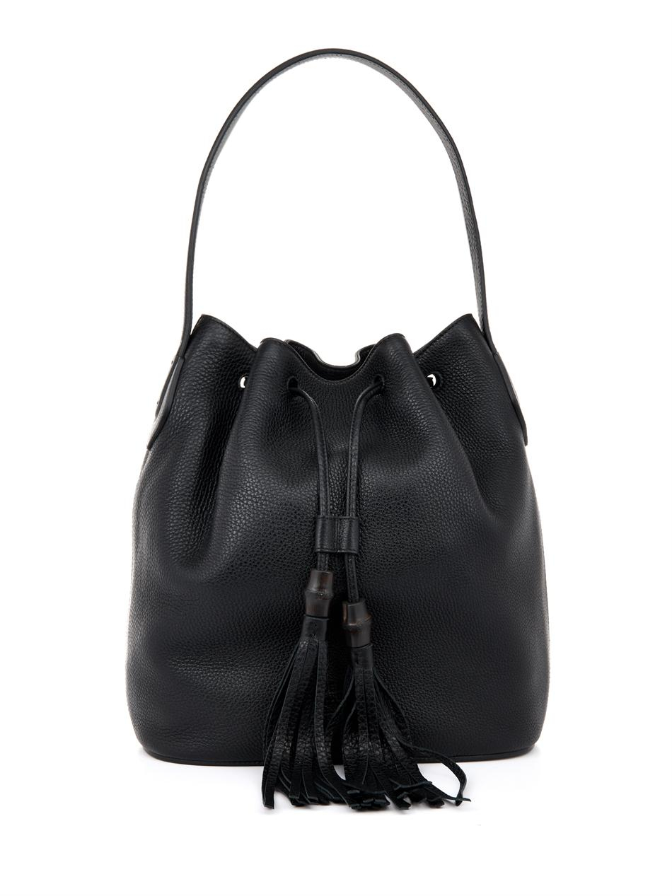 Lyst - Gucci Lady Tassel Drawstring Bucket Bag in Black