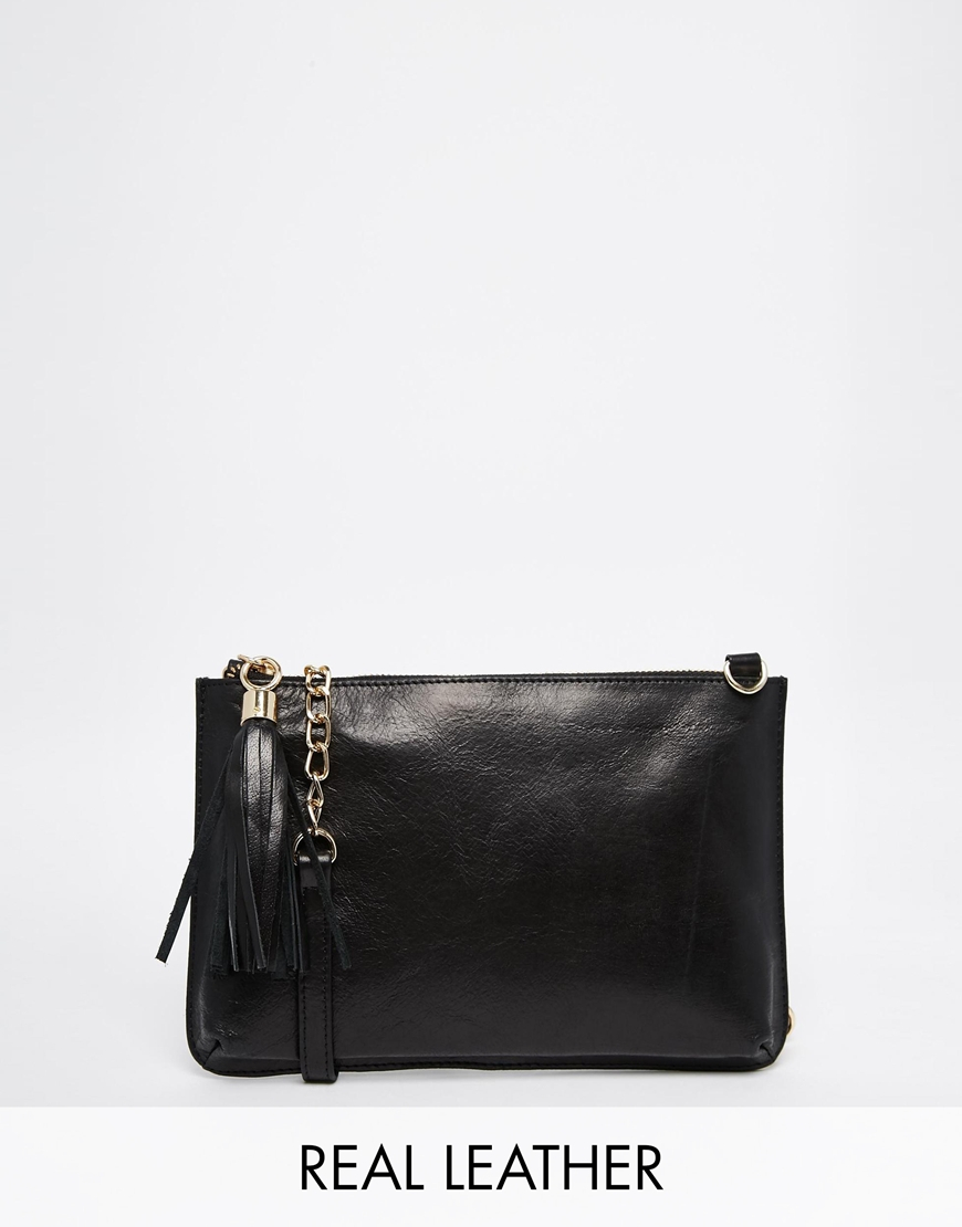 Lyst - Urbancode Leather Clutch Bag With Optional Shoulder Strap in Black