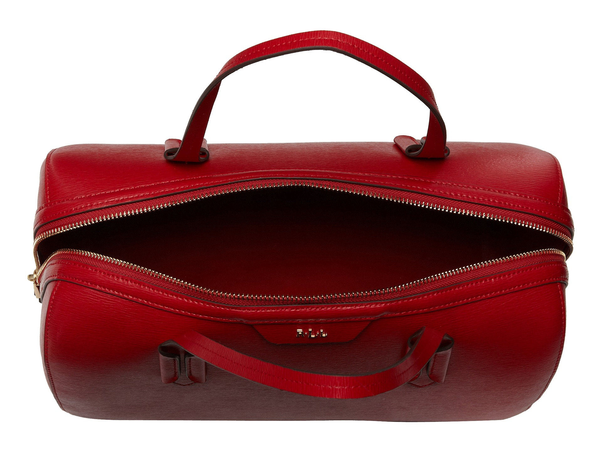 Lyst Lauren By Ralph Tate Large Barrel Satchel In Red Gallery