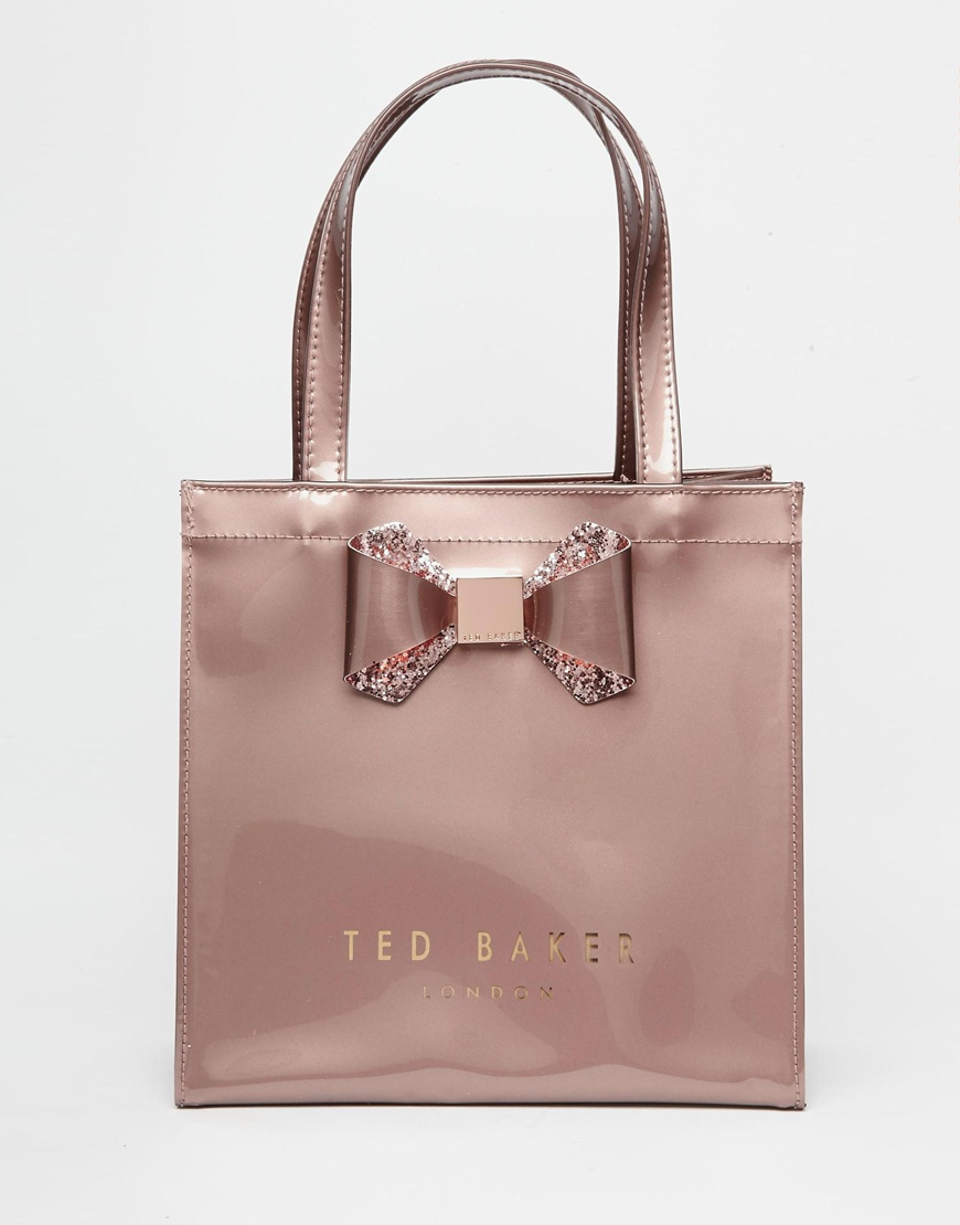 Ted baker Crystal Bow Small Icon Bag in Pink | Lyst