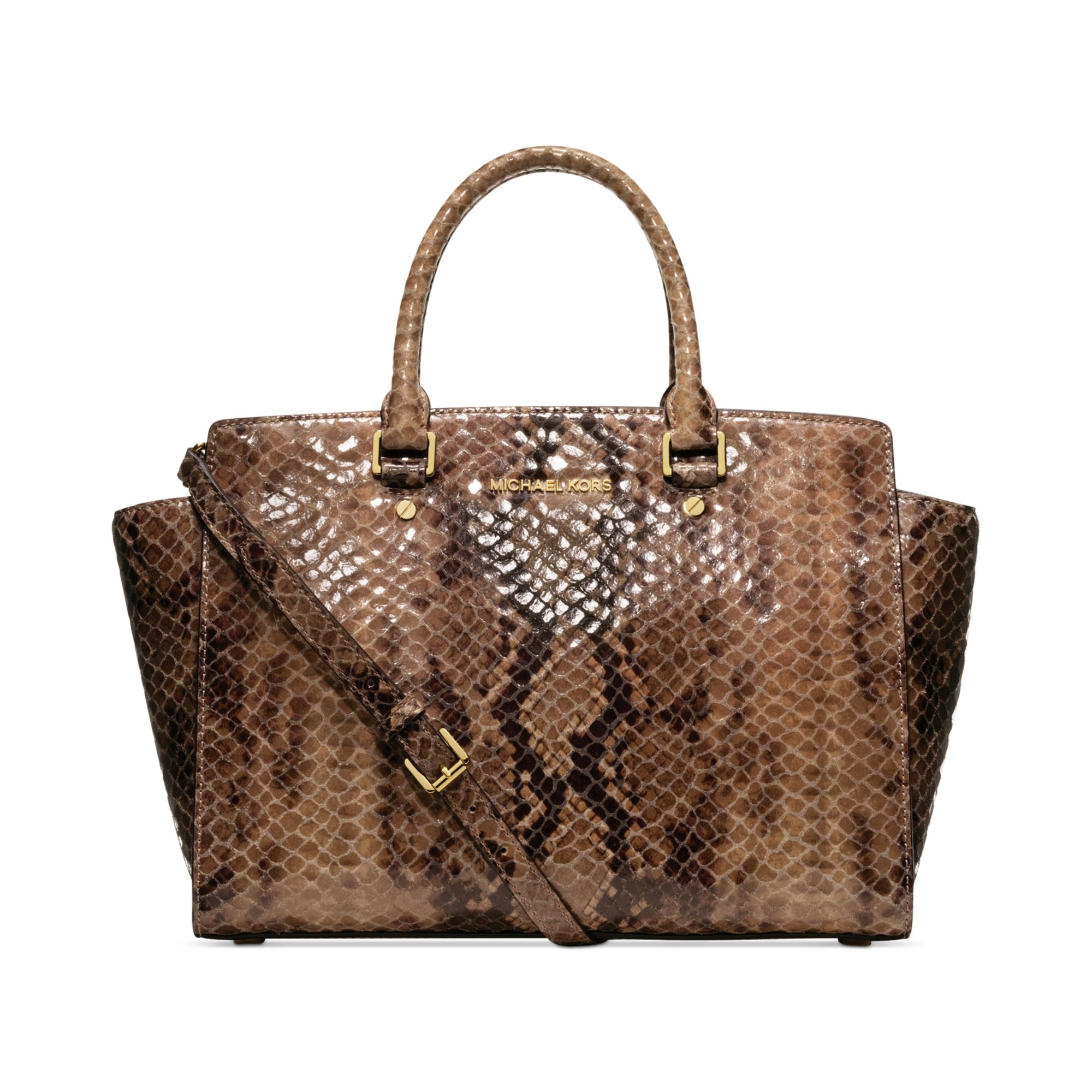 Lyst Michael Kors Selma Large Python Satchel Gallery