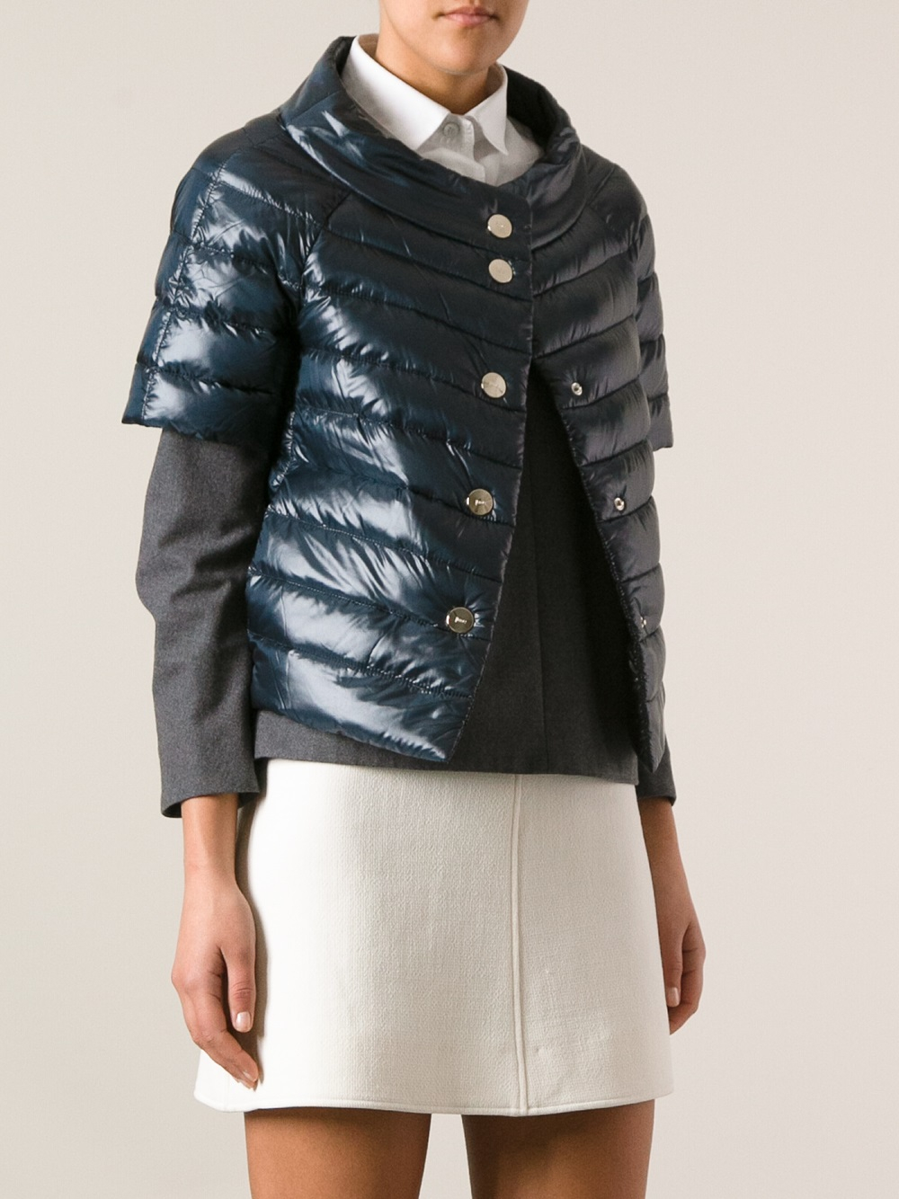Lyst - Herno Short Sleeve Jacket in Blue