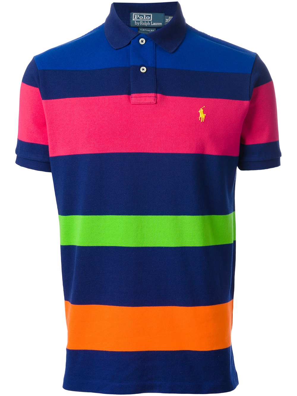 Polo Ralph Lauren Block Stripe Polo Shirt in Blue for Men - Lyst