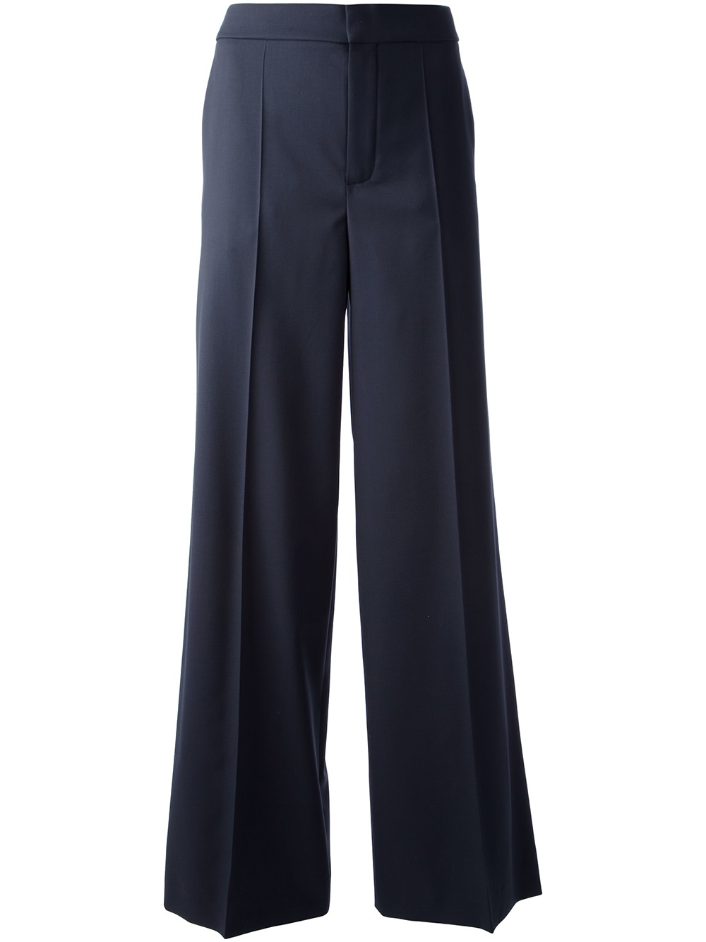 Lyst - Chloé Wide Leg Trousers in Blue