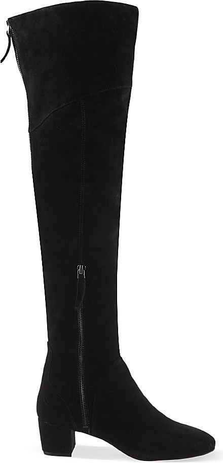 Nine west Arnalda Suede Thigh Boots in Black | Lyst