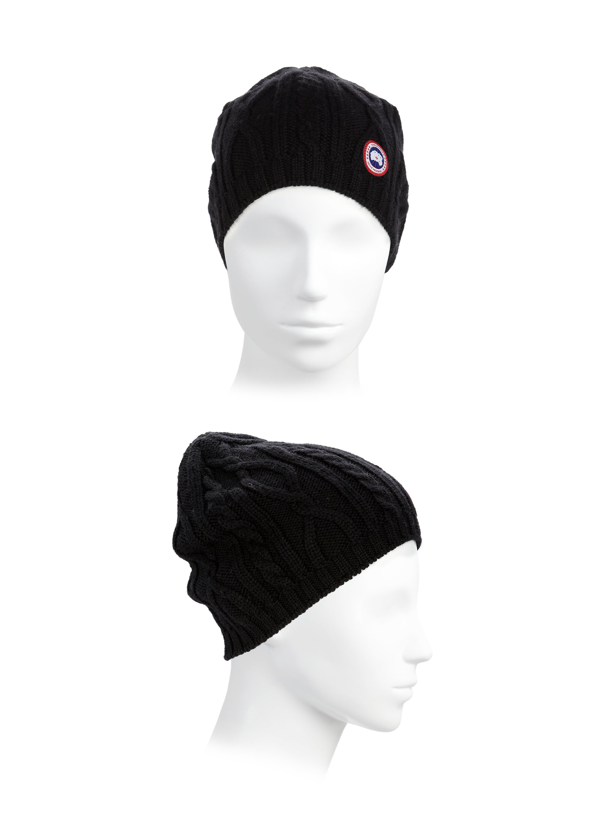 canada goose cable knit beanie