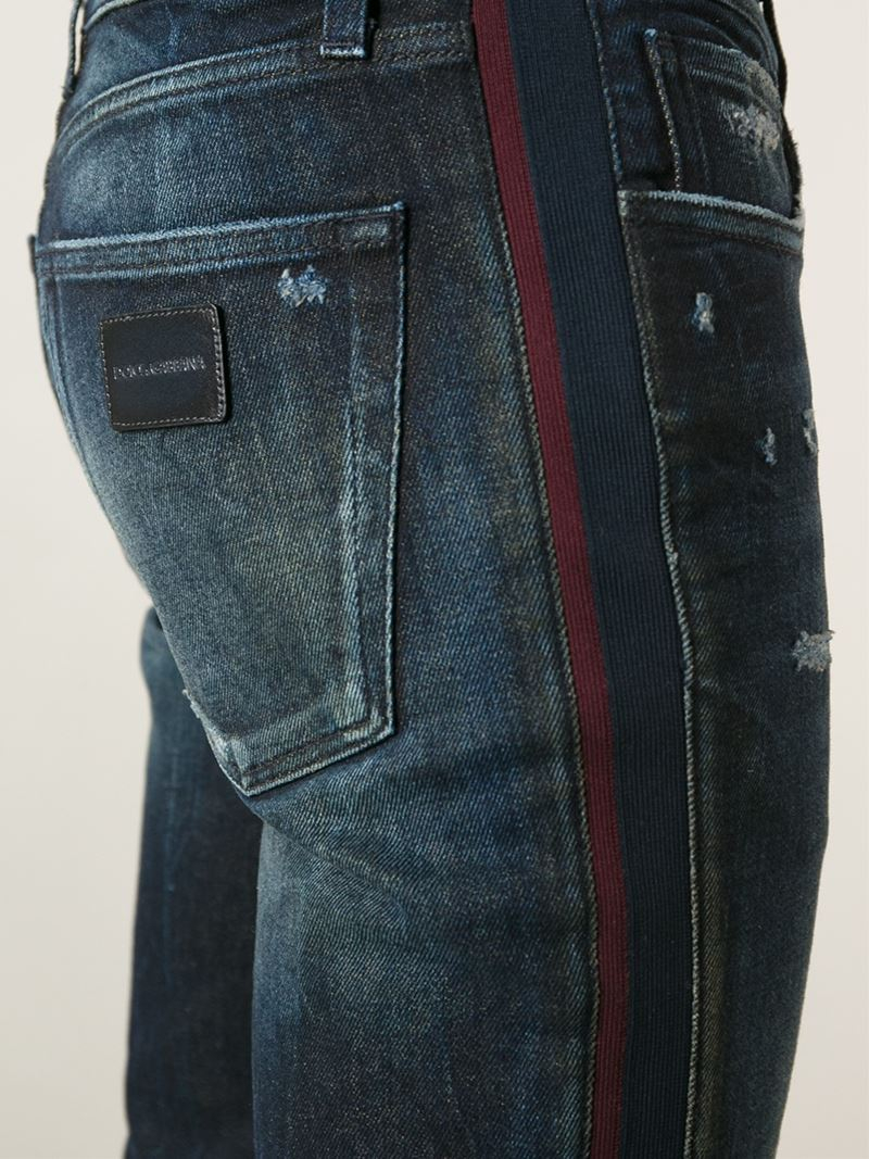 mens jeans with stripe down side