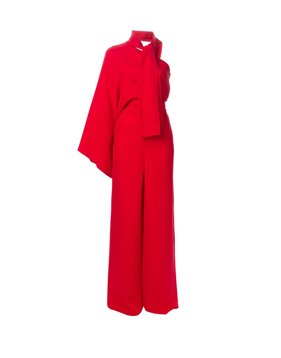 Valentino One Shoulder Jumpsuit in Red (ROSSO) | Lyst