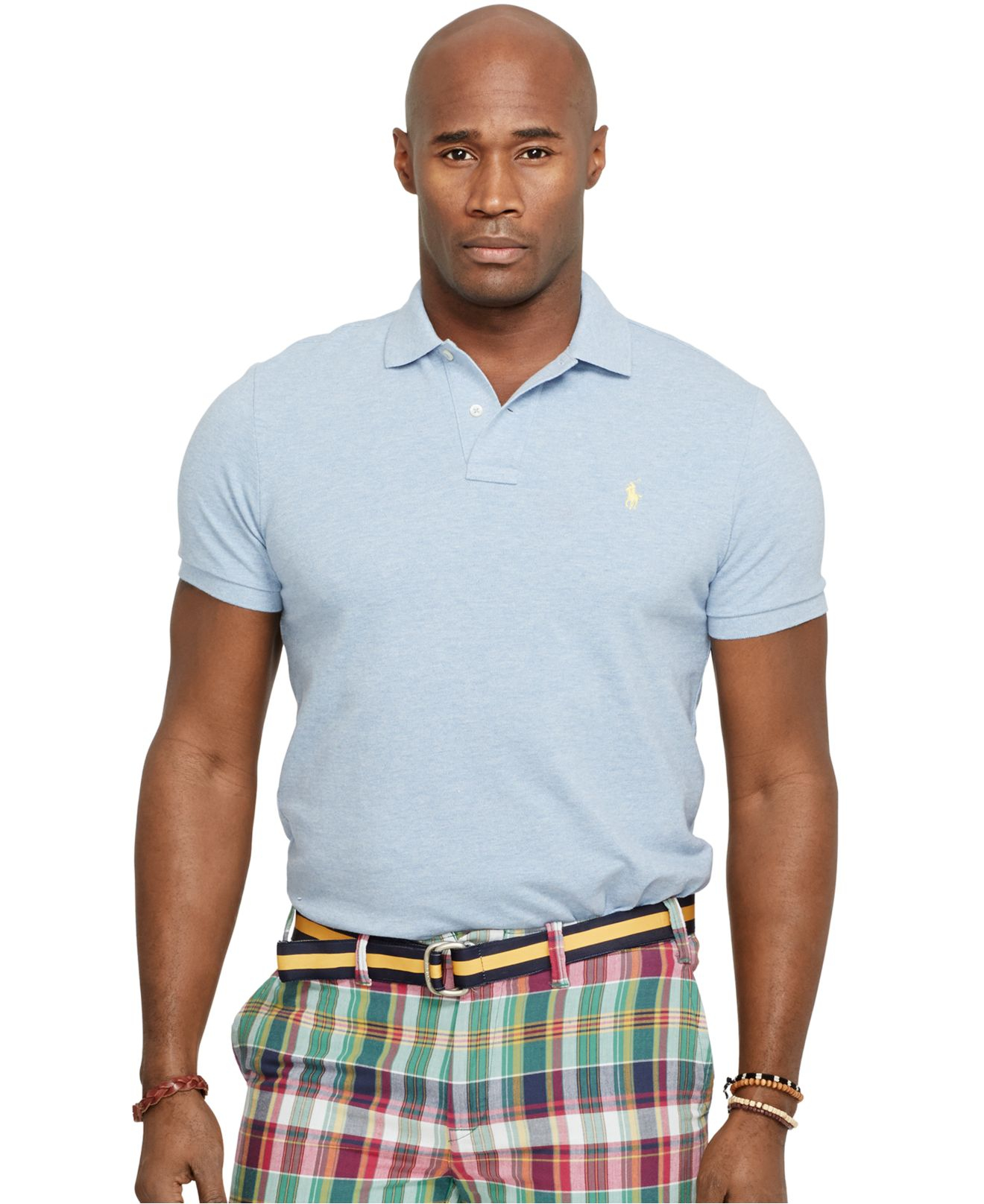 Polo Ralph Lauren Big And Tall Solid Mesh Polo in Blue for Men (Jamaica ...