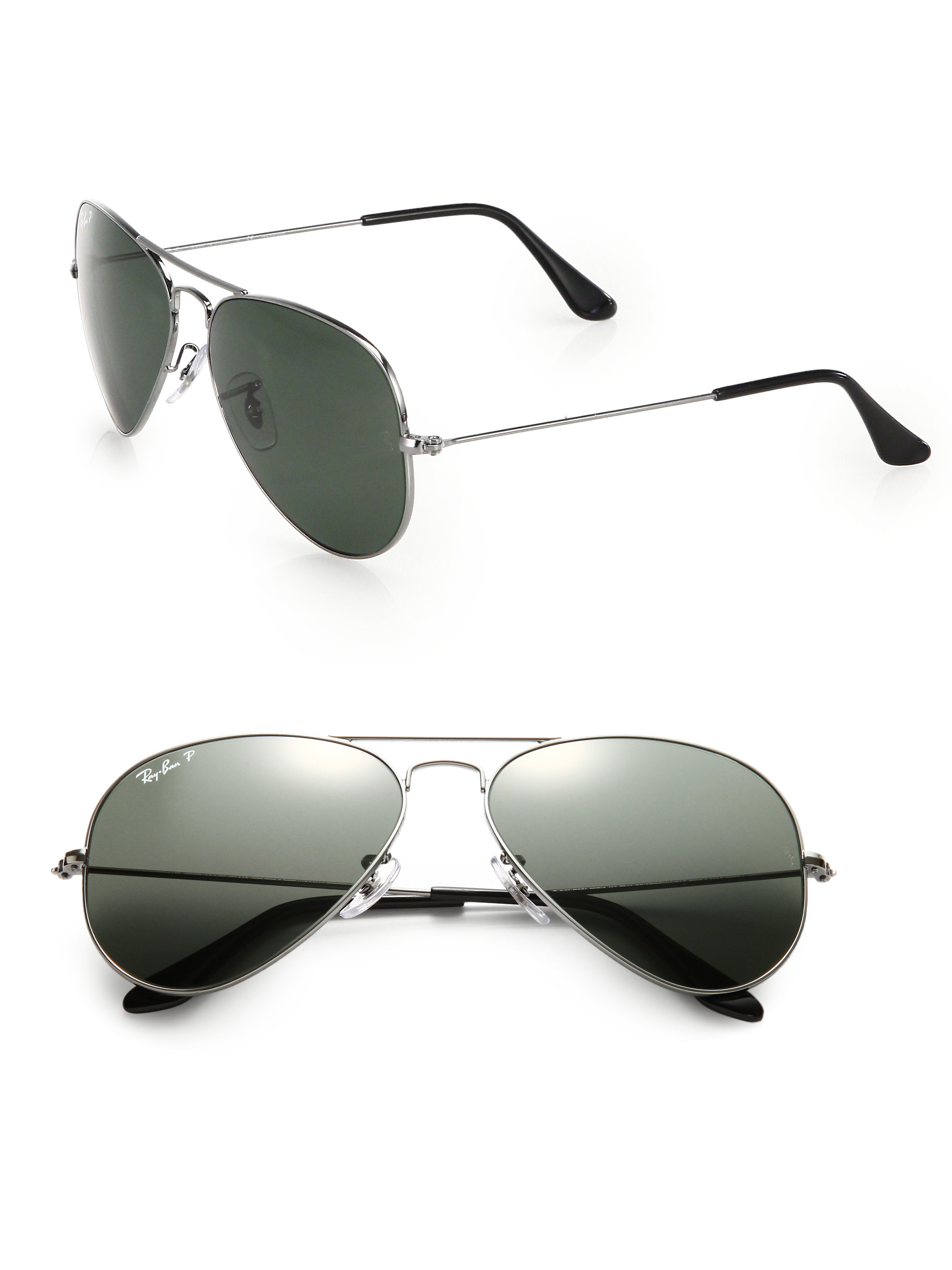 Ray Ban 58mm Aviator Sunglasses In Silver For Men Silver Black Lyst 