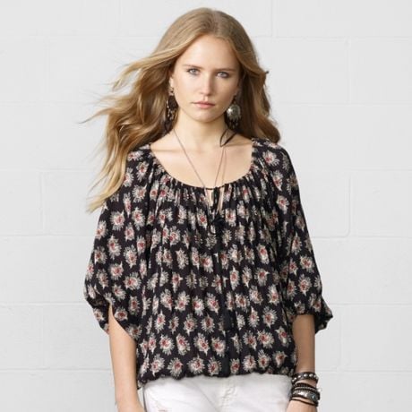 Denim & Supply Ralph Lauren Bohemian Gauze Top in Floral | Lyst