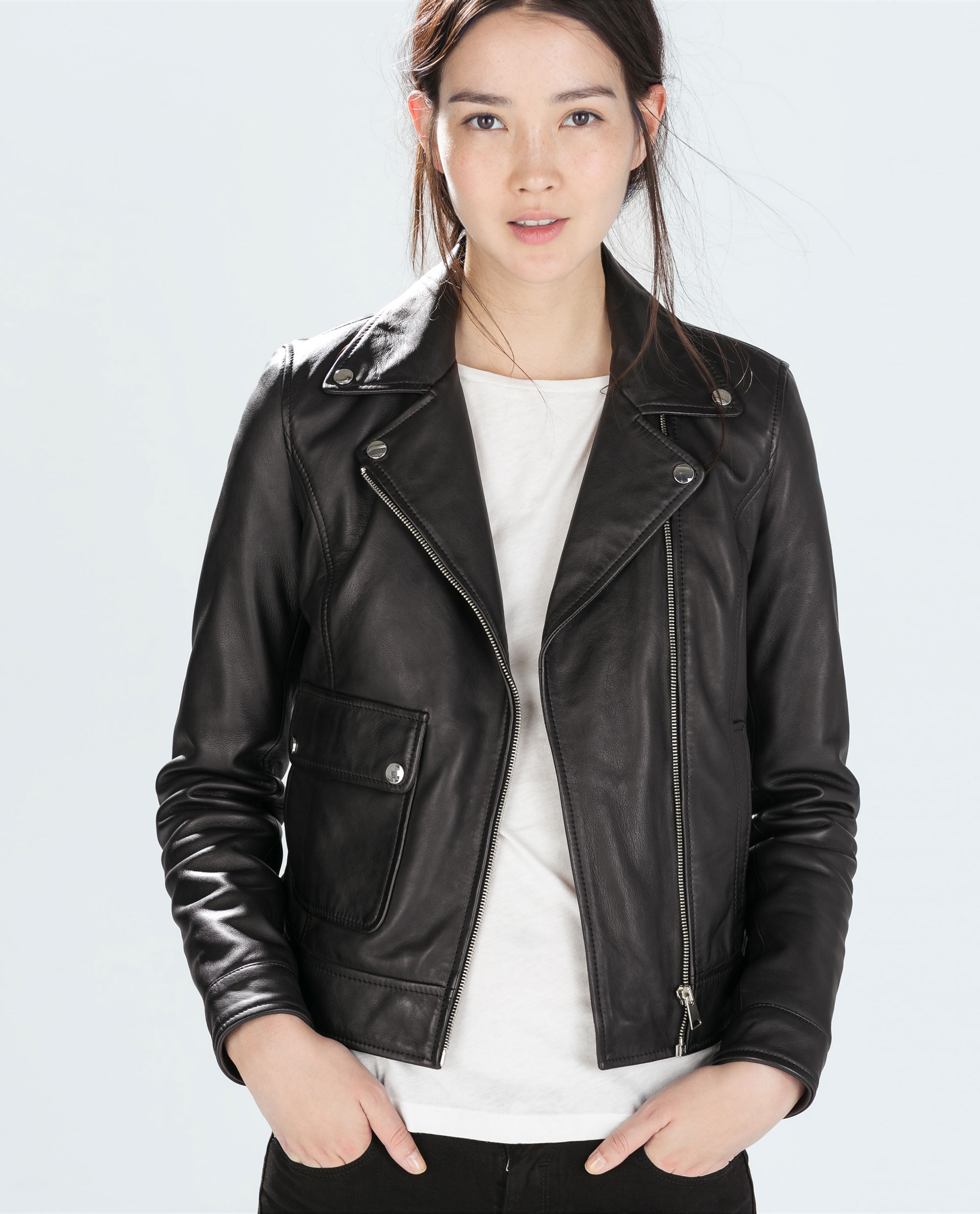 leather biker jacket zara woman