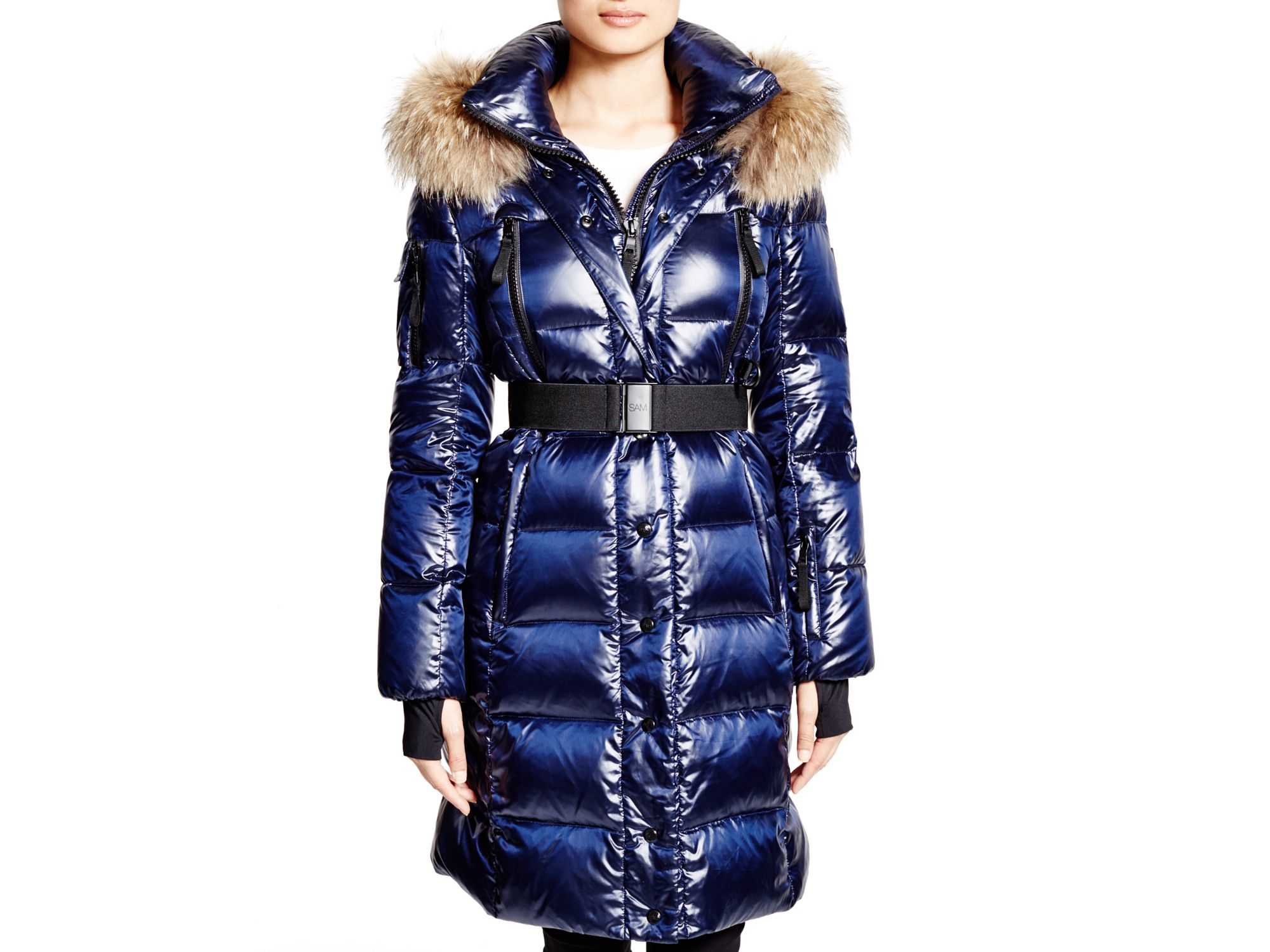 Lyst - Sam. Coat - Infinity Belted in Blue