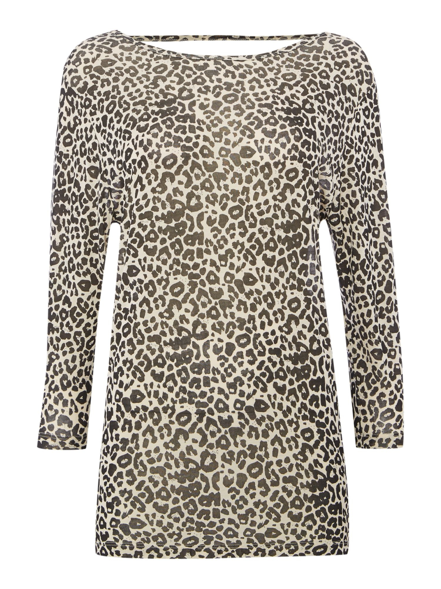Biba | Animal Leopard Print Cowl Back Detail T-shirt | Lyst