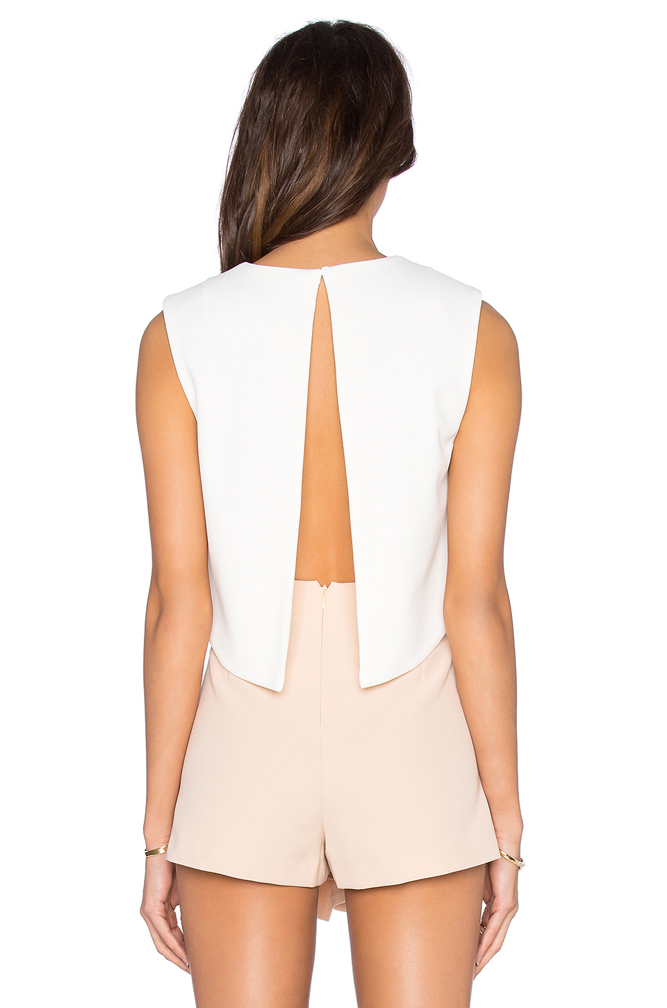 white open back crop top