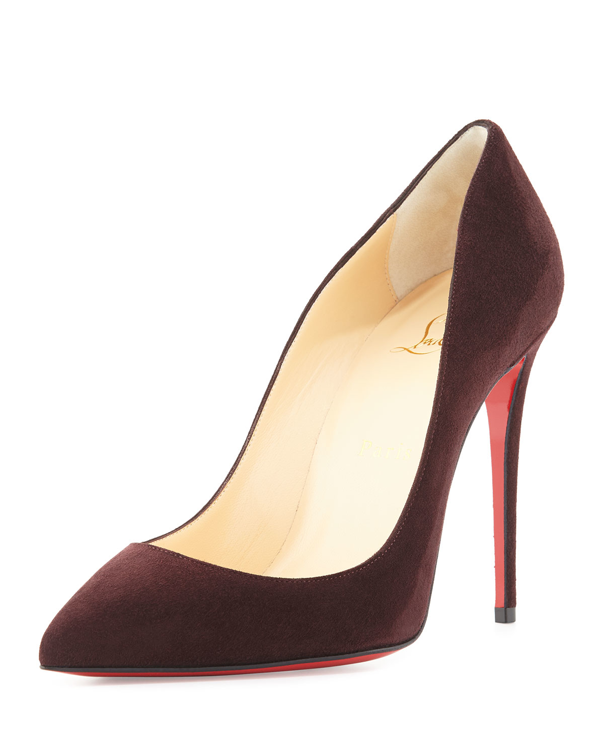 christian louboutin pumps Purple suede pointed toes | The Little ...