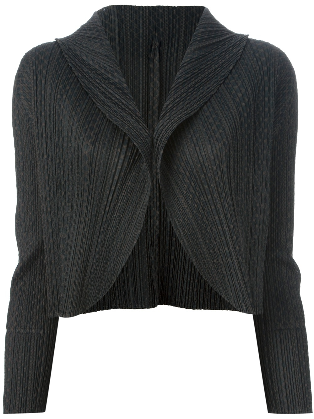 Lyst - Pleats Please Issey Miyake Cropped Pleated Jacket in Gray
