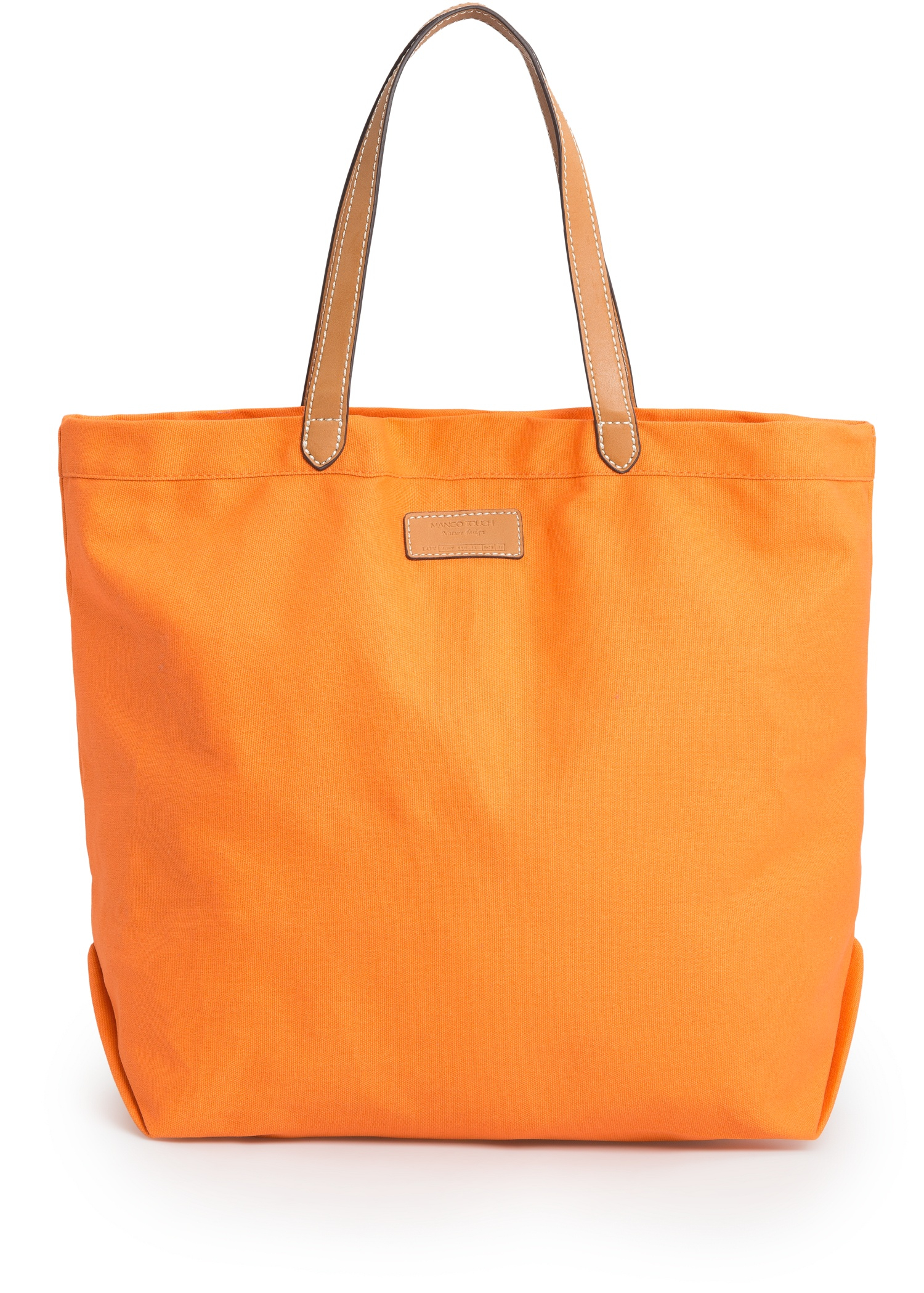 Lyst - Mango Canvas Shopper Bag in Orange