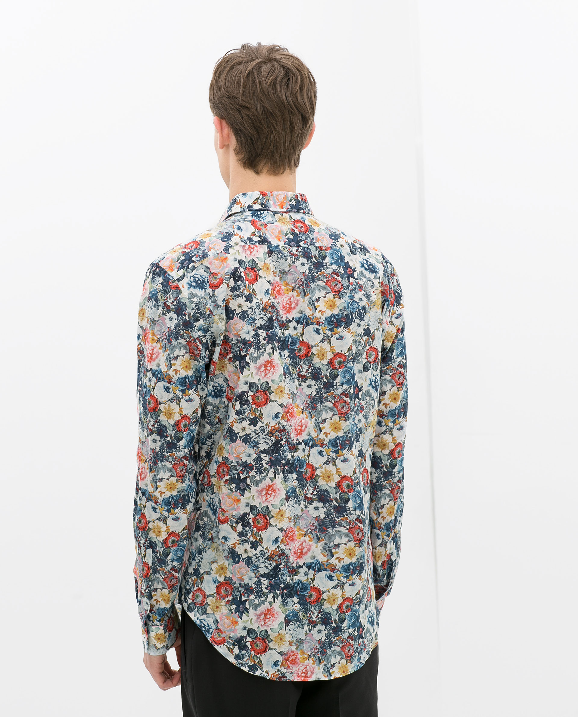 zara floral print shirt in for lyst zara floral print shirt in for lyst