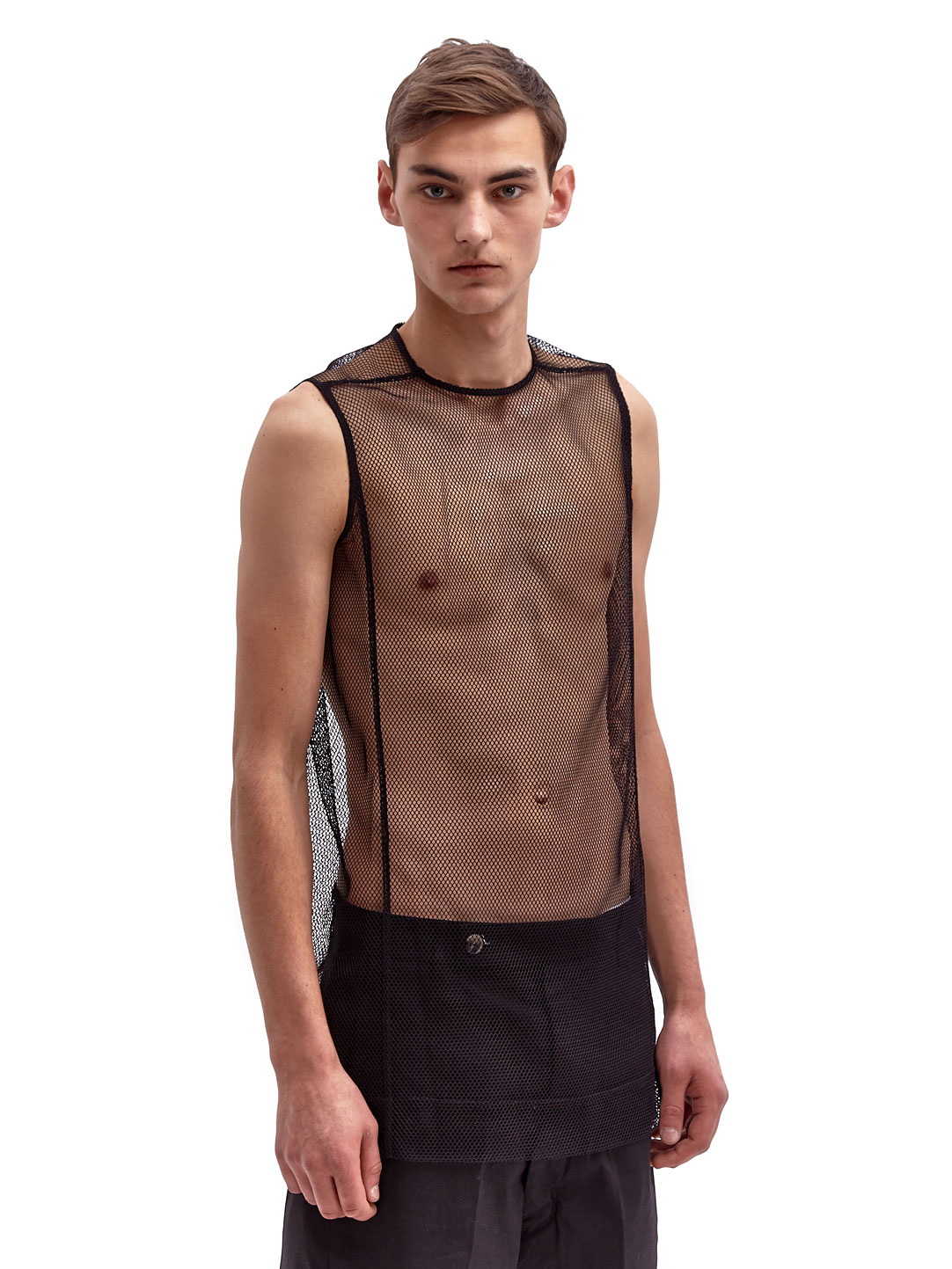 Lyst - Rick Owens Mens Sleeveless Mesh Tabard Top in Black for Men