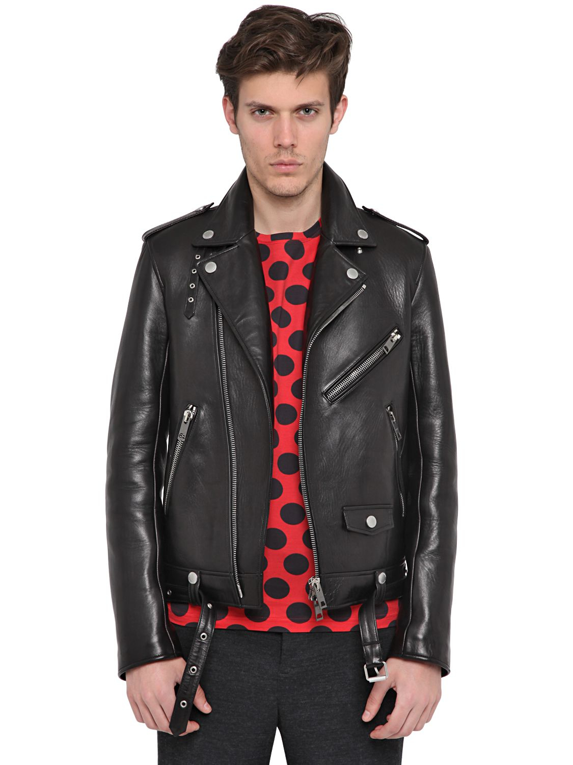 Burberry Prorsum Soft Leather Biker Jacket In Black For Men Lyst Gallery