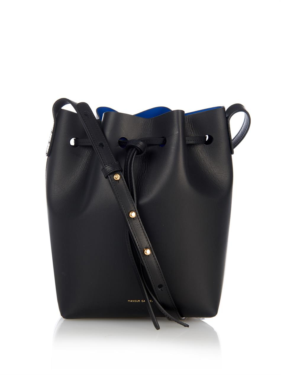 Lyst Mansur Gavriel Mini VegetableTanned Leather Bucket Bag in Black