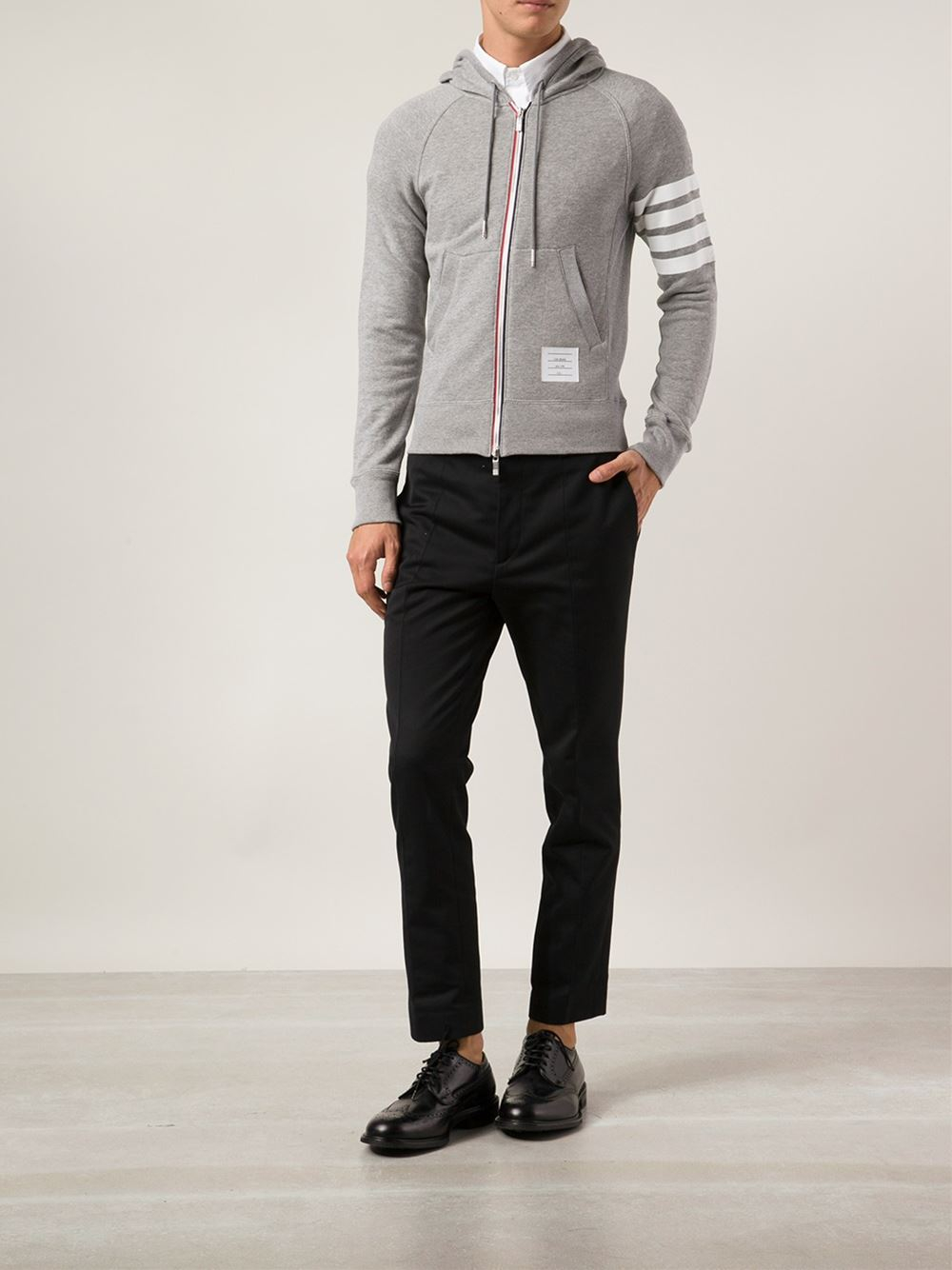 Thom browne Athletic Hoodie in Gray for Men (grey) Lyst