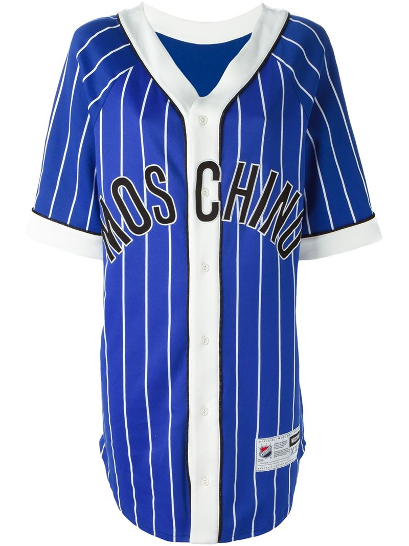 Lyst Moschino Baseball Shirt Dress in Blue