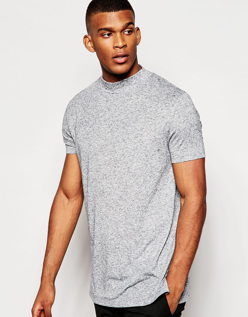 Lyst - Asos Longline T-shirt With Turtle Neck In Relaxed Skater Fit And ...