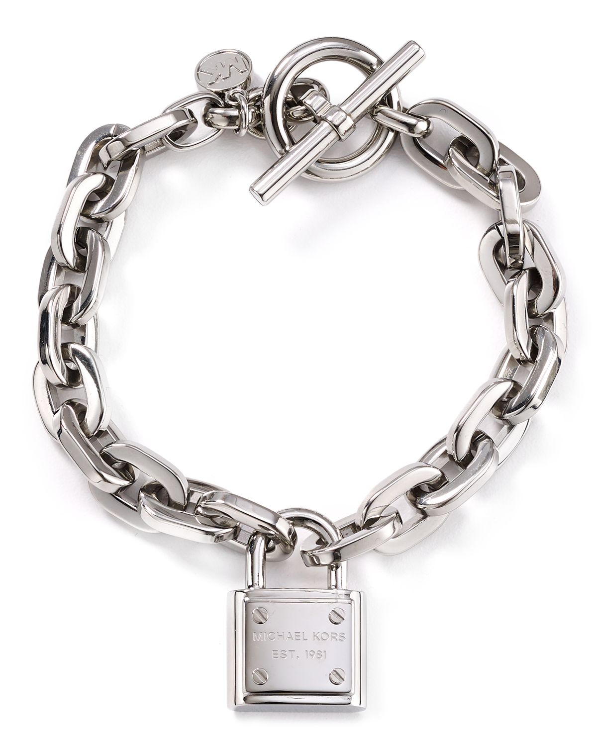 Lyst Michael Kors Chain Link Padlock Toggle Bracelet In Metallic Gallery