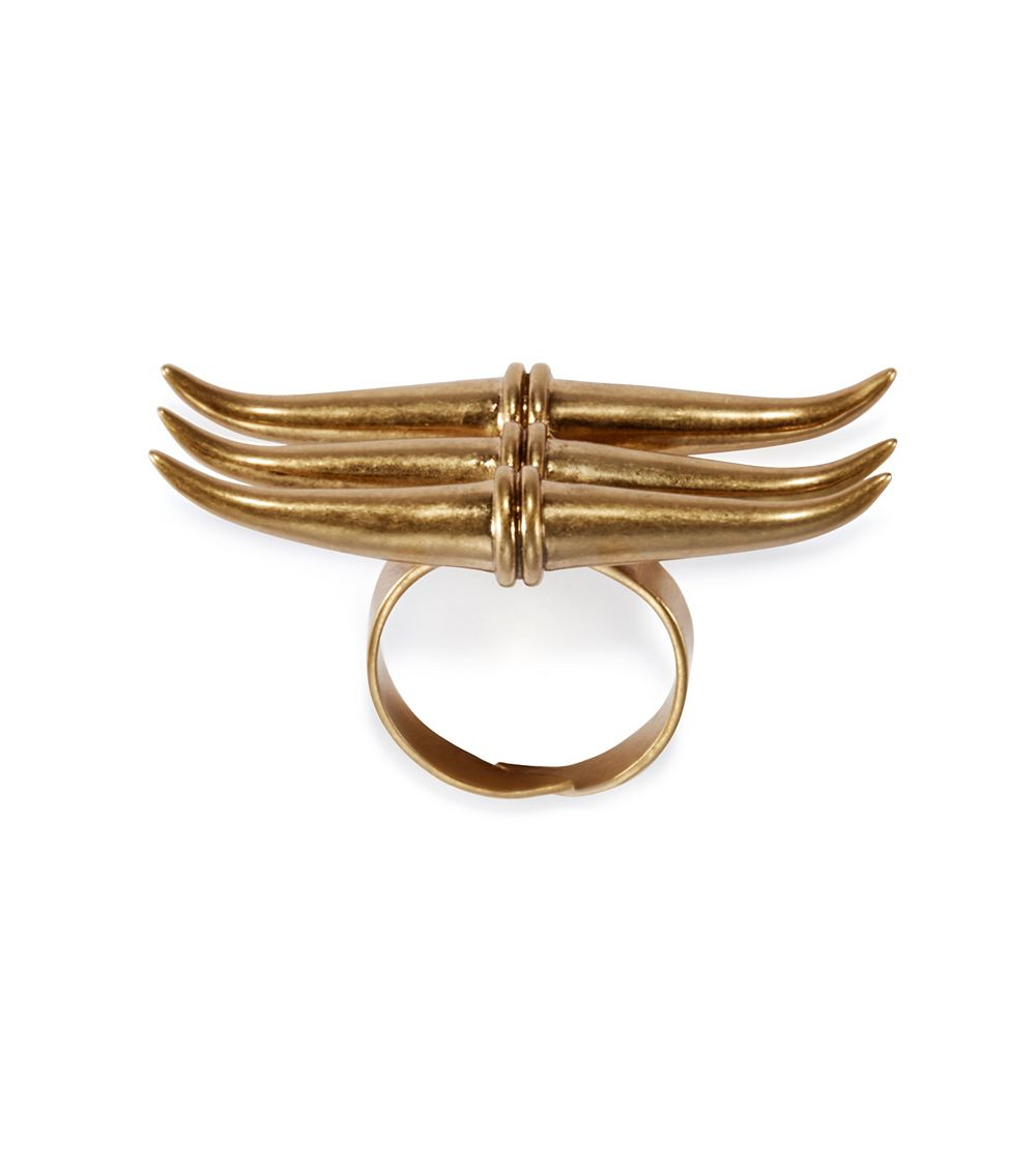Lyst Tory Burch Metal Triple horn Ring In Metallic