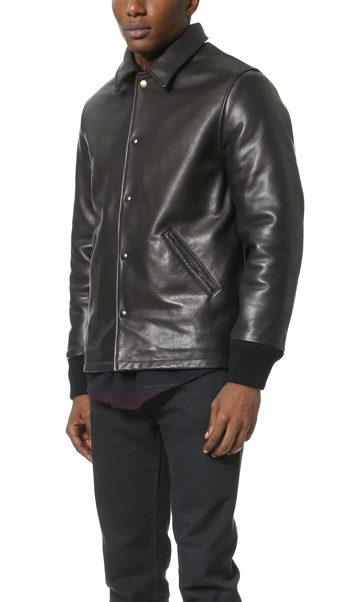 Lyst - Golden Bear Leather Coach Jacket in Black for Men