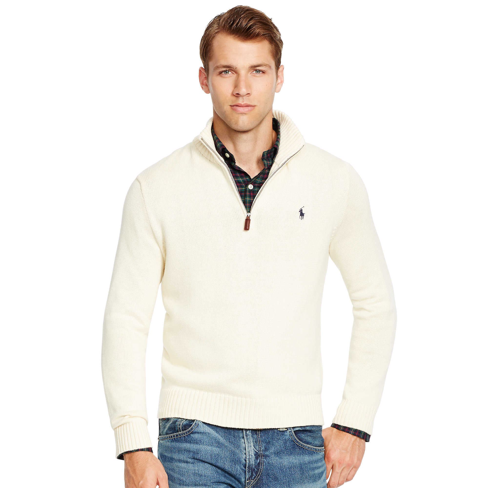 half zip sweater polo