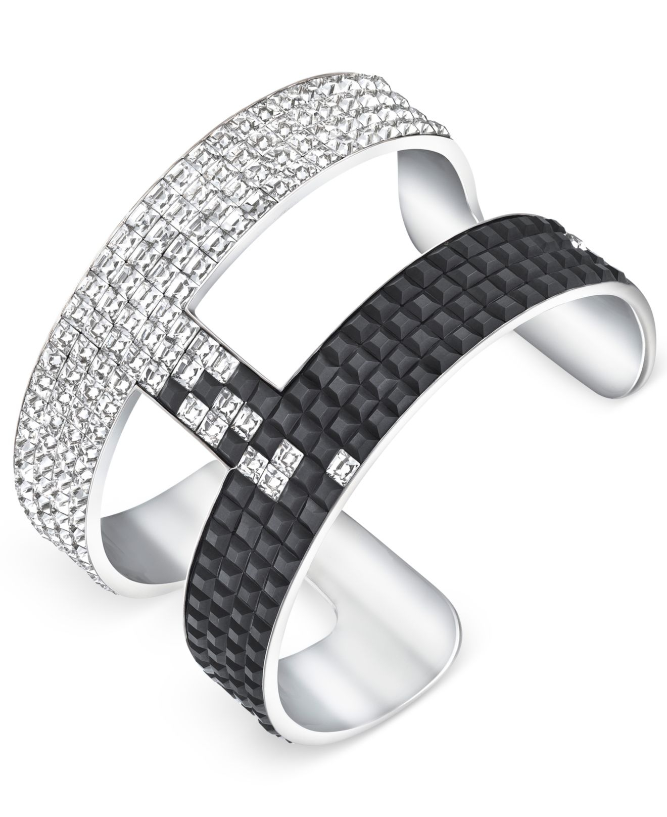 Lyst Swarovski Viktor Rolf Frozen Ruthenium Tone Cuff Bracelet In Gallery