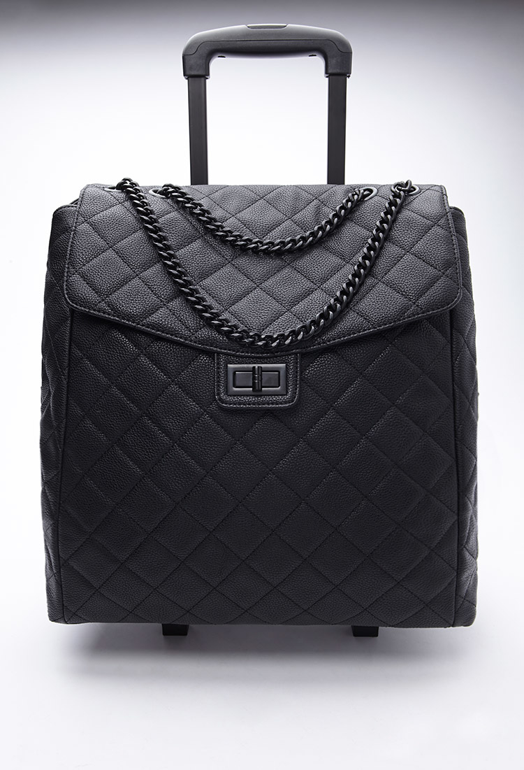 Forever 21 Quilted Faux Leather Roller Bag in Black - Lyst