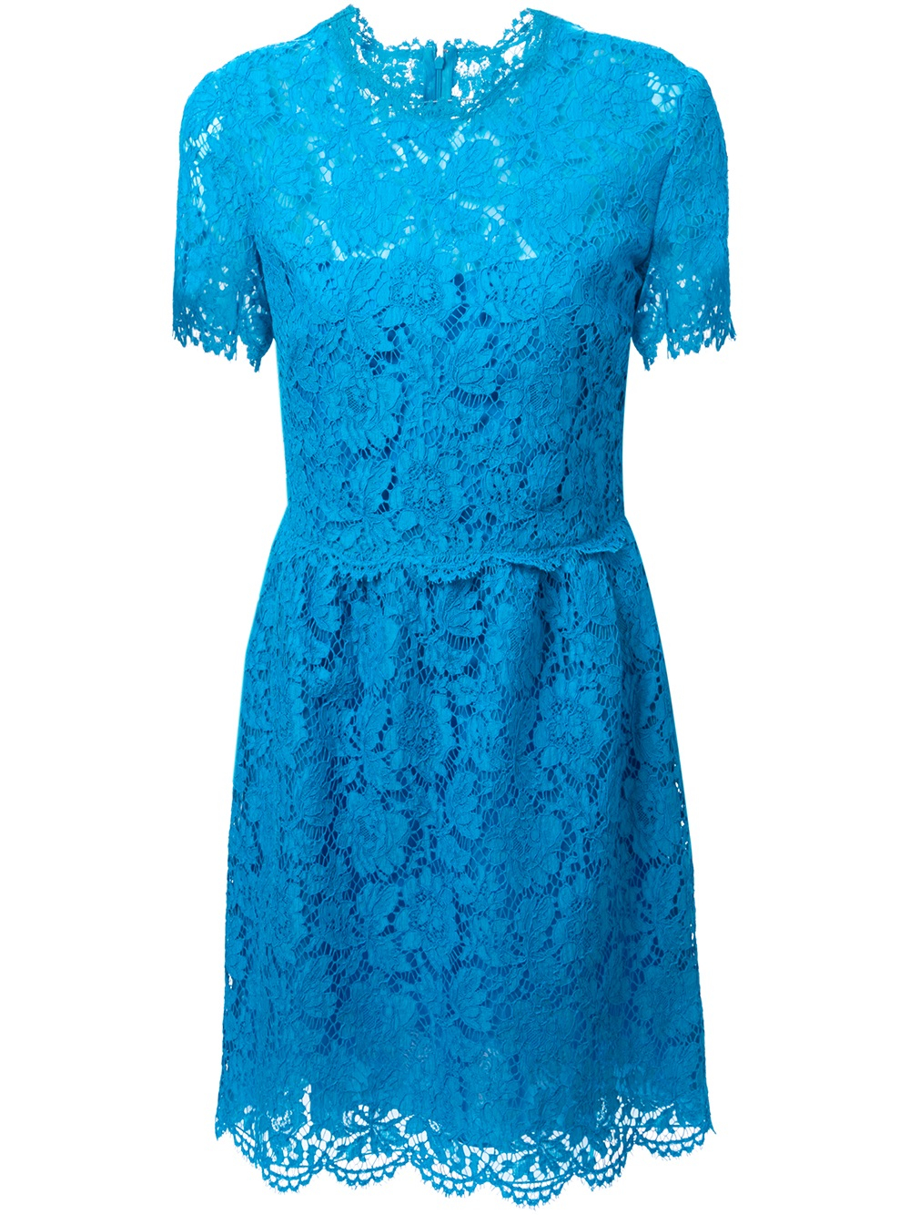 Valentino Floral Lace Dress in Blue | Lyst