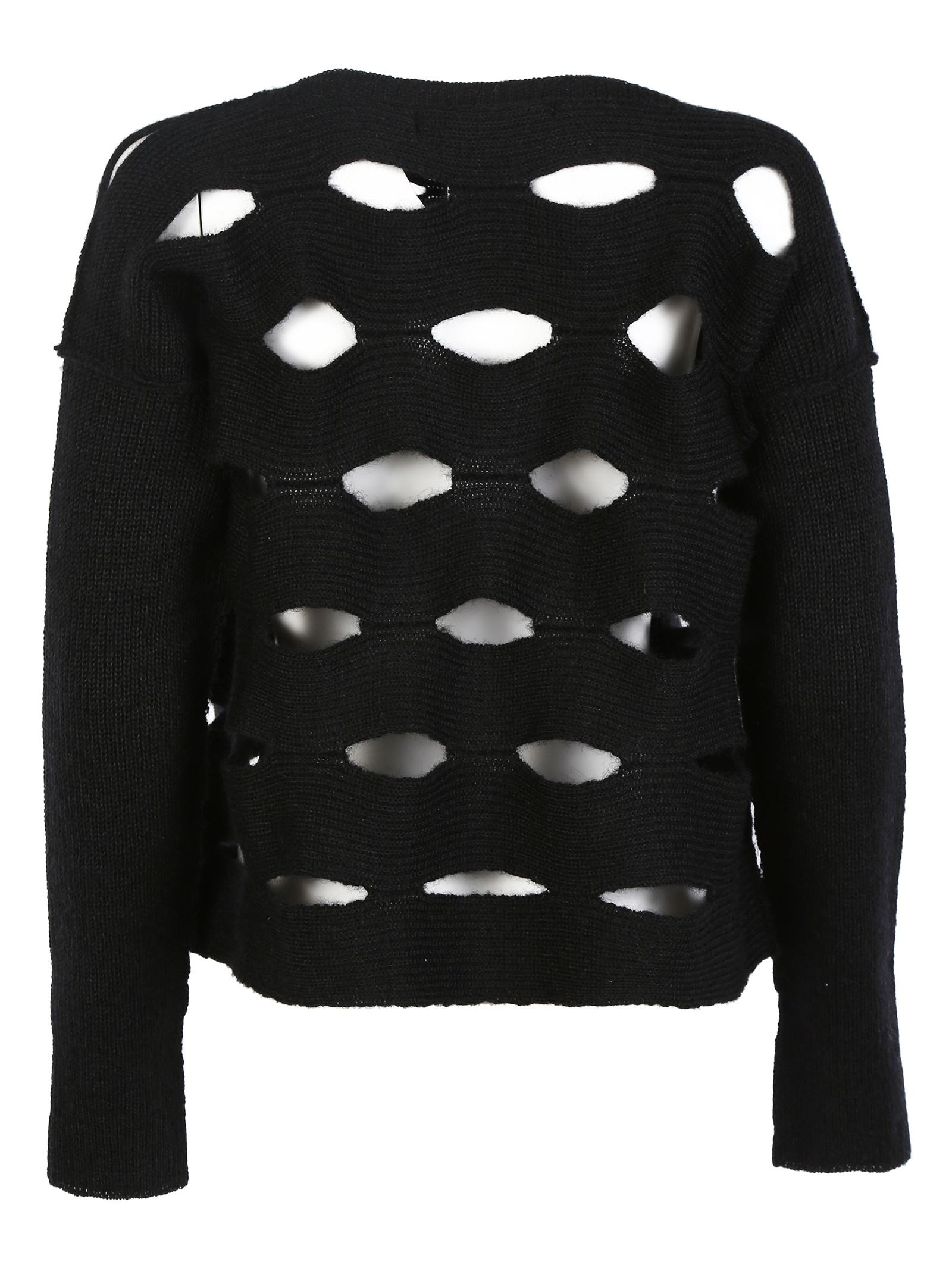 Junya watanabe comme des garçons Distressed Hole Sweater in Black | Lyst