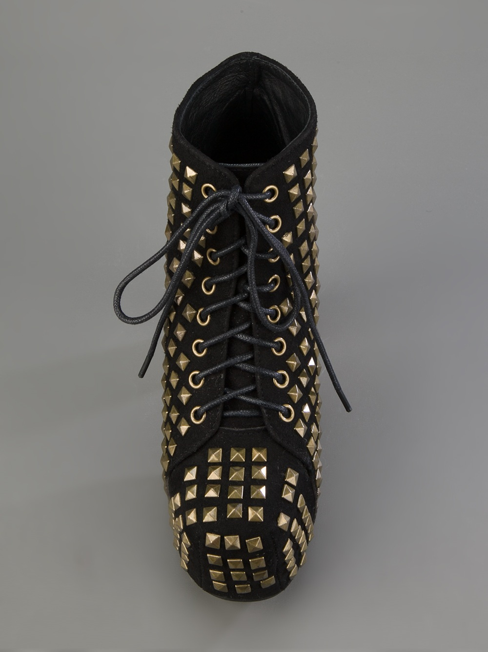 black pointed studded boots