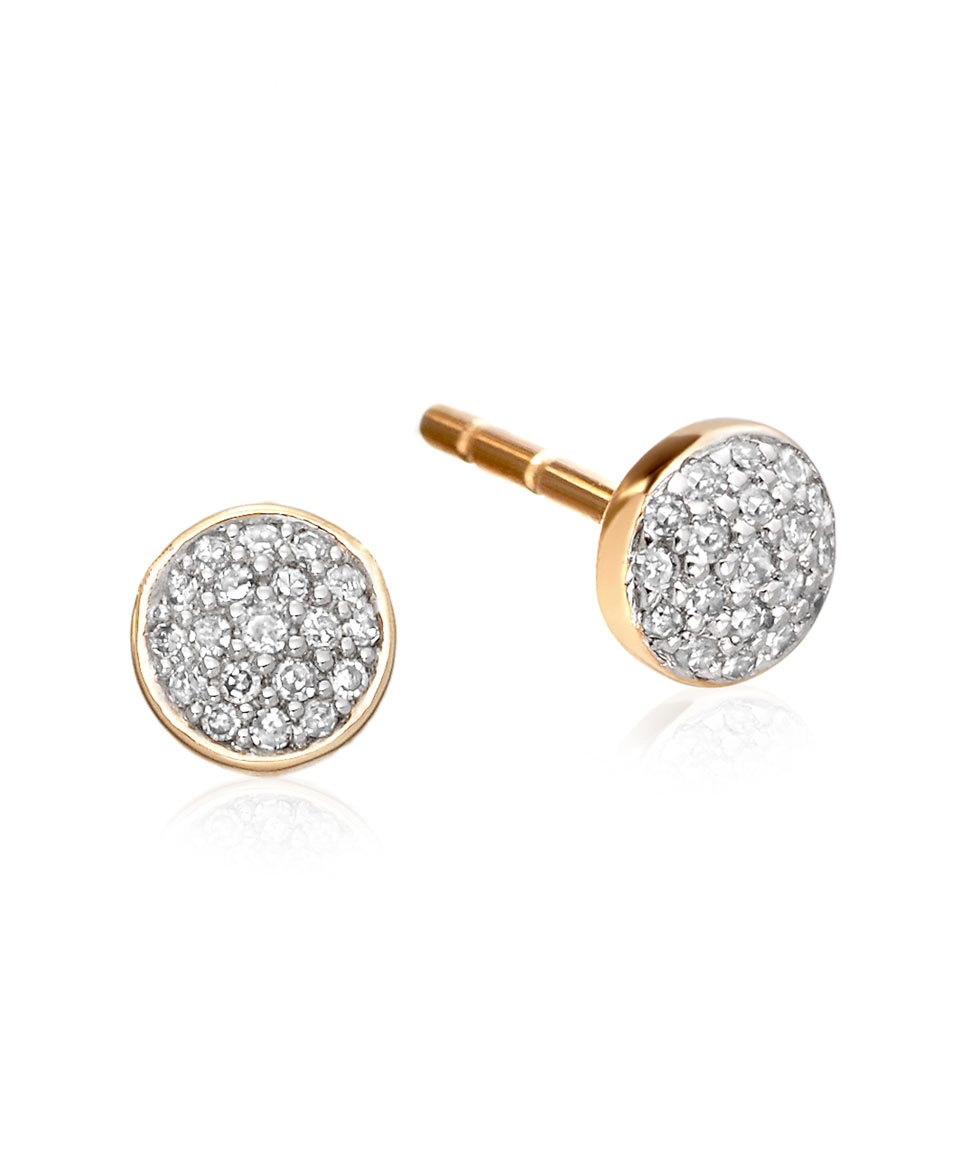 Lyst Astley Clarke Gold Pave Diamond Mini Icon Stud Earrings In Gallery