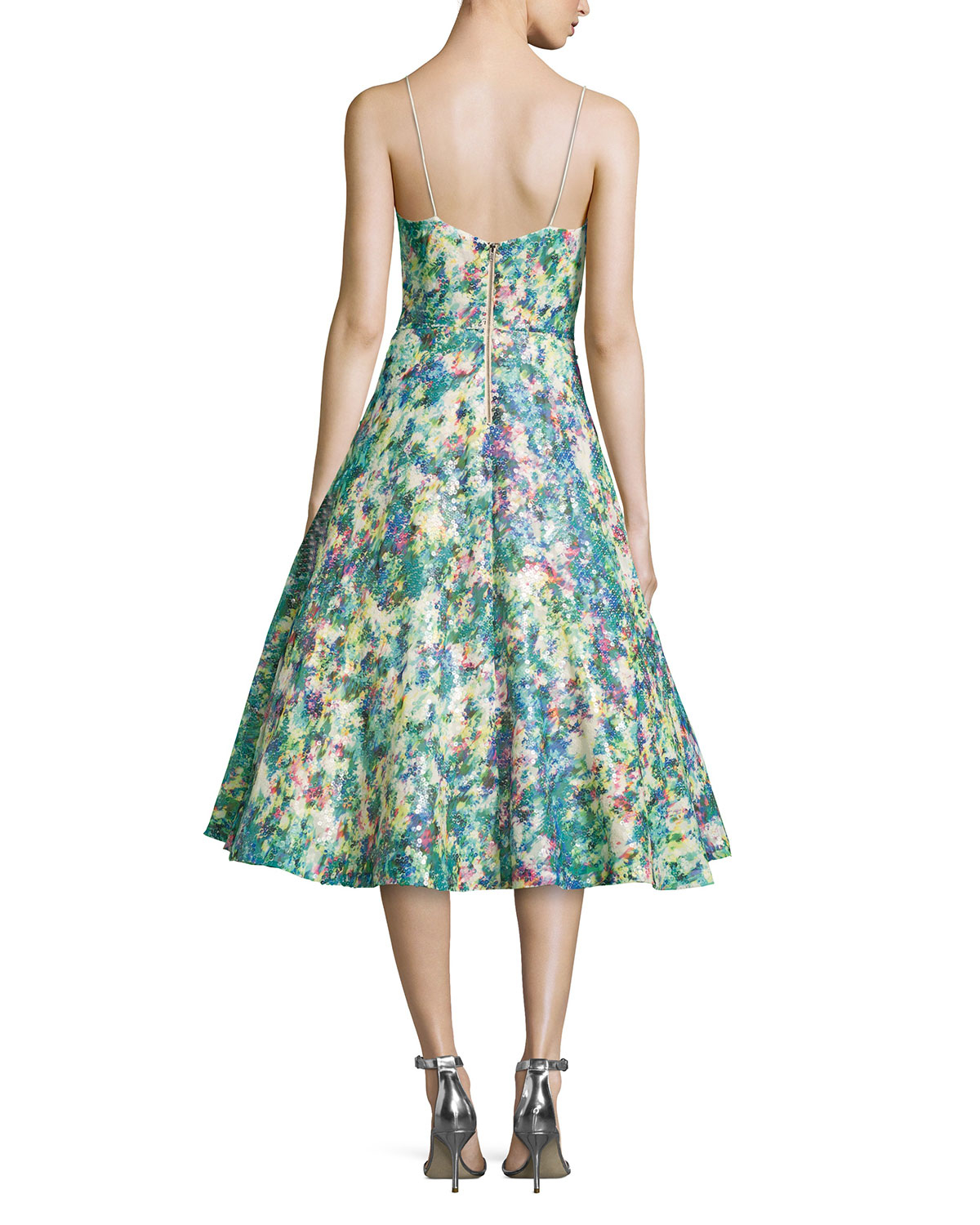 Tracy reese Sequined Floral-Print Full-Skirt Cocktail Dress  Lyst