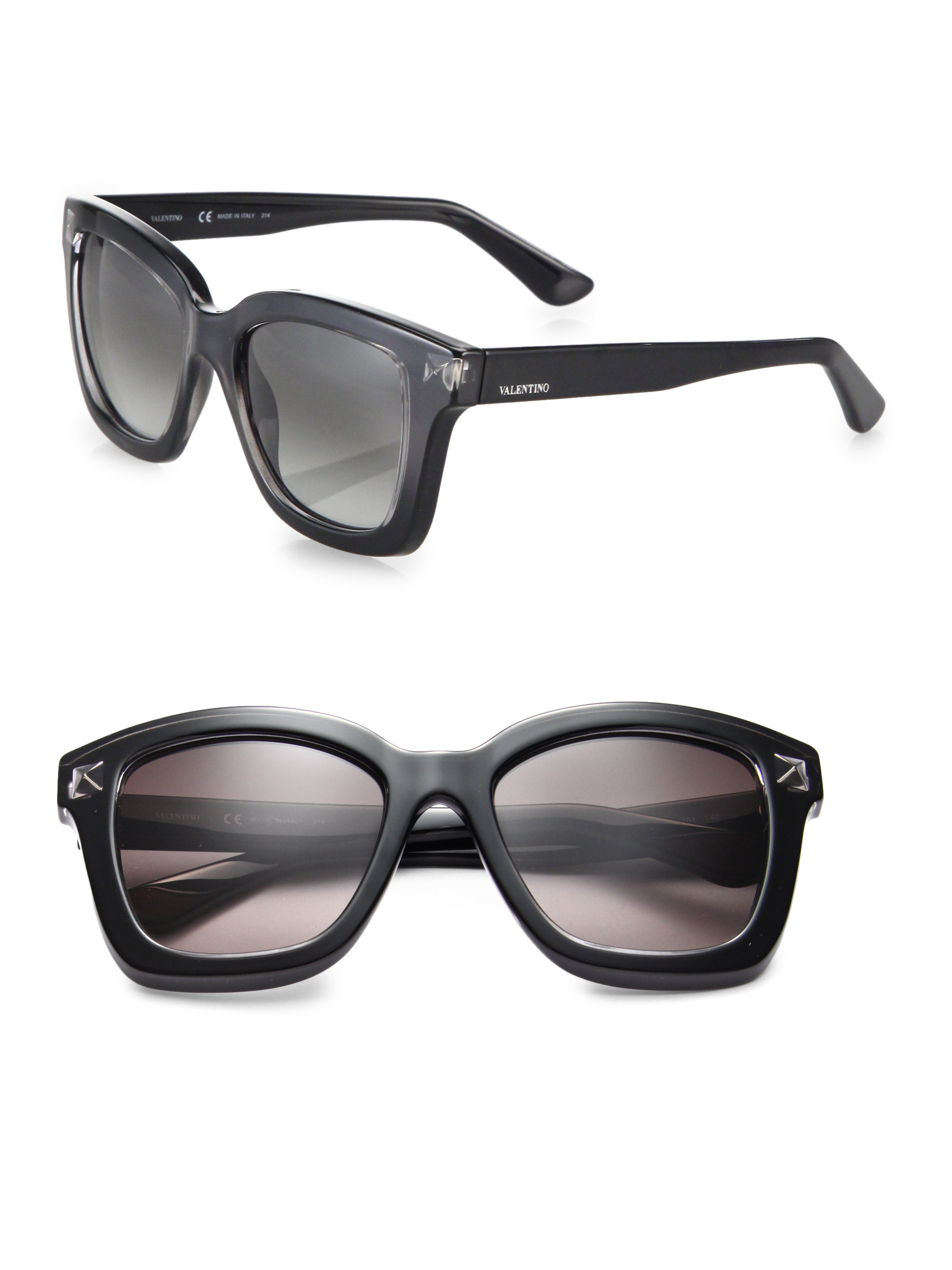 Lyst - Valentino 53mm Pyramid-stud Square Sunglasses in Black for Men