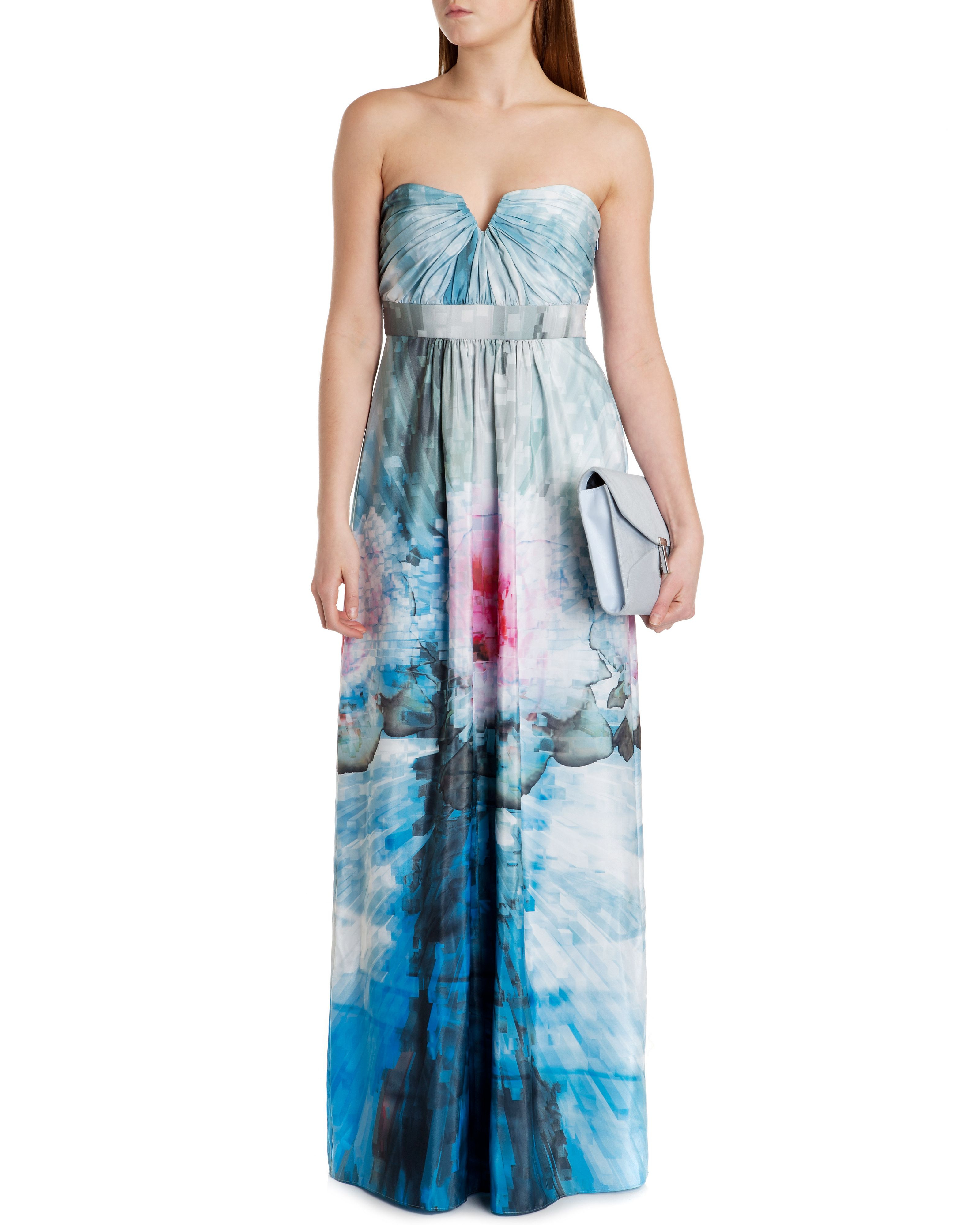 Ted Baker Nolana Cubist Floral Print Maxi Dress In Blue Lyst