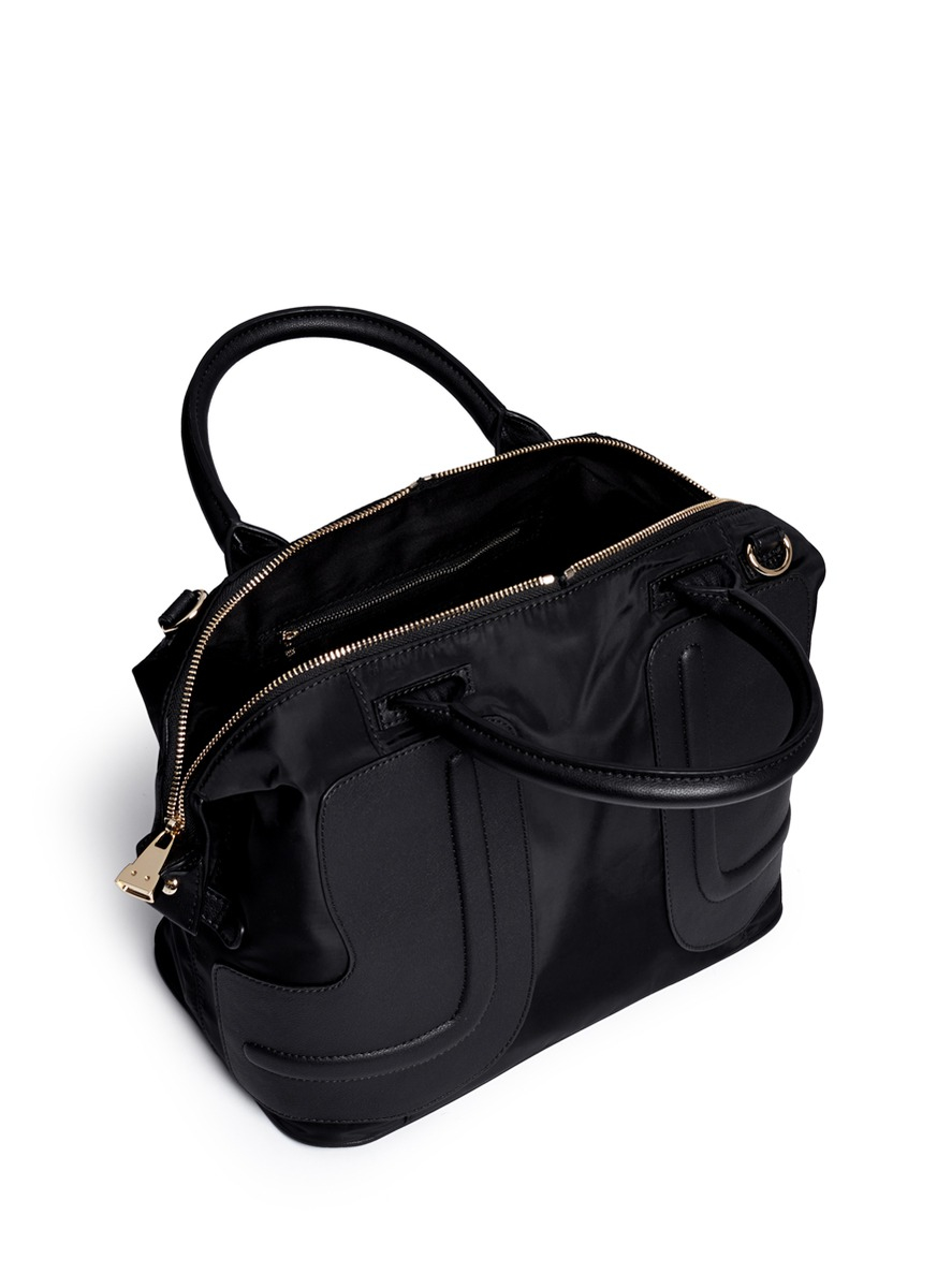 Lyst See By Chloé Kay Medium Leather Patch Nylon Bag In Black Gallery